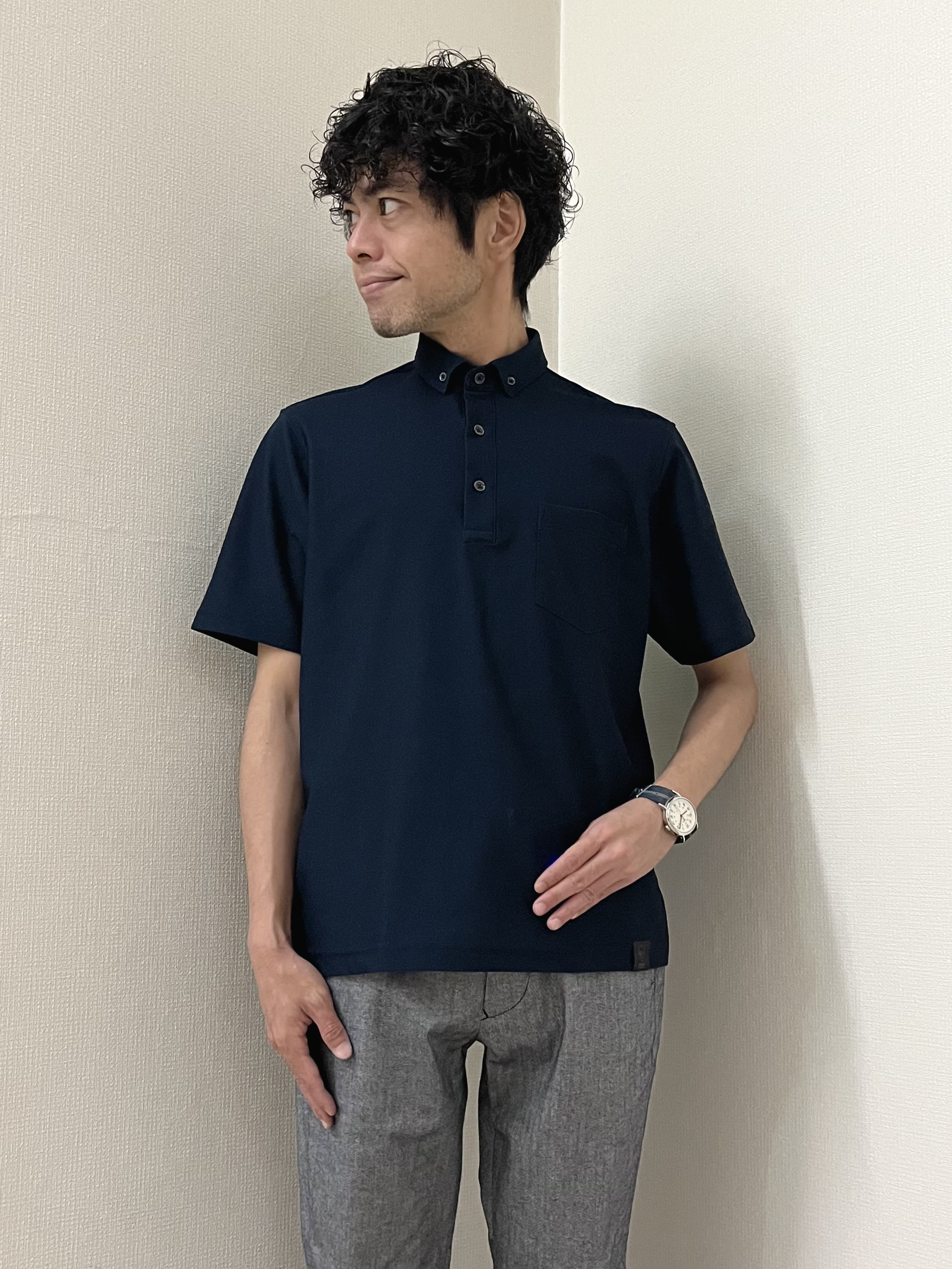URAさんの「TAKEO KIKUCHI｜【通気性】AIR TOOL ポロシャツ」を使ったコーディネート