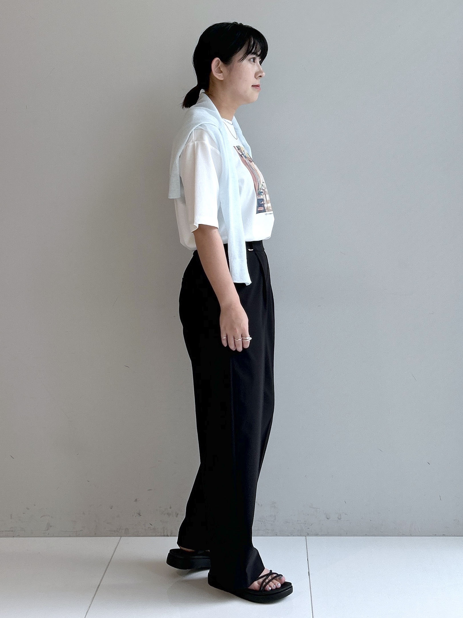 Hirokaさんの「grove｜【UVカット/接触冷感】プリントアソート5分袖Tシャツ」を使ったコーディネート