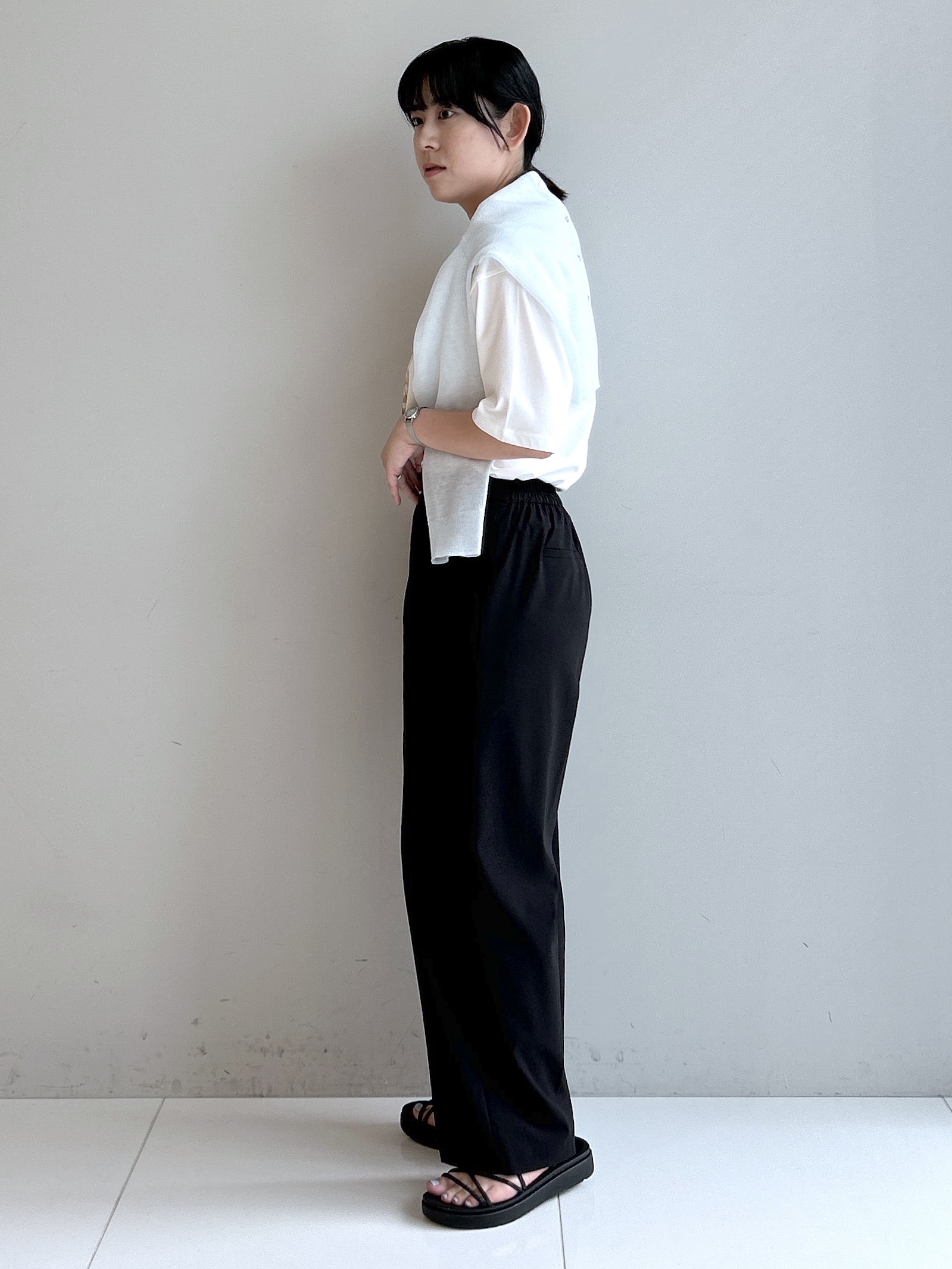 Hirokaさんの「grove｜【UVカット/接触冷感】プリントアソート5分袖Tシャツ」を使ったコーディネート