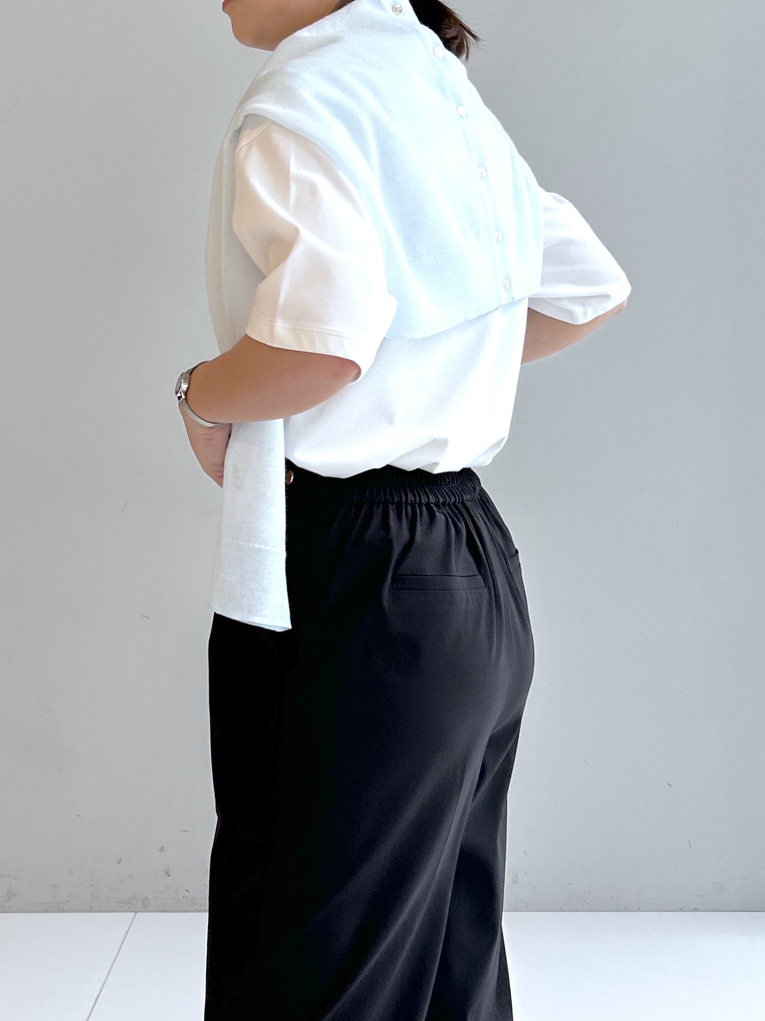 Hirokaさんの「grove｜【UVカット/接触冷感】プリントアソート5分袖Tシャツ」を使ったコーディネート