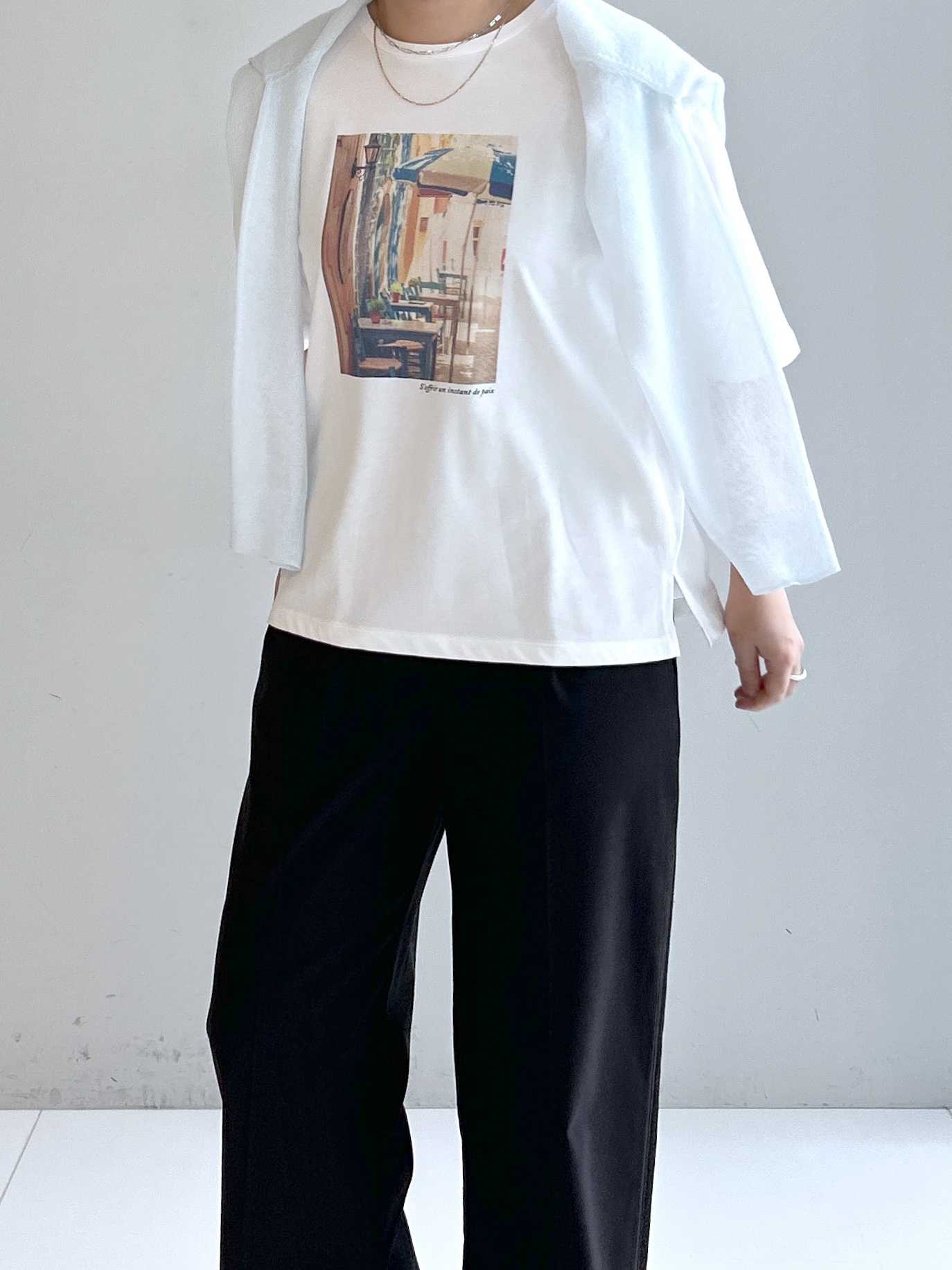 Hirokaさんの「grove｜【UVカット/接触冷感】プリントアソート5分袖Tシャツ」を使ったコーディネート