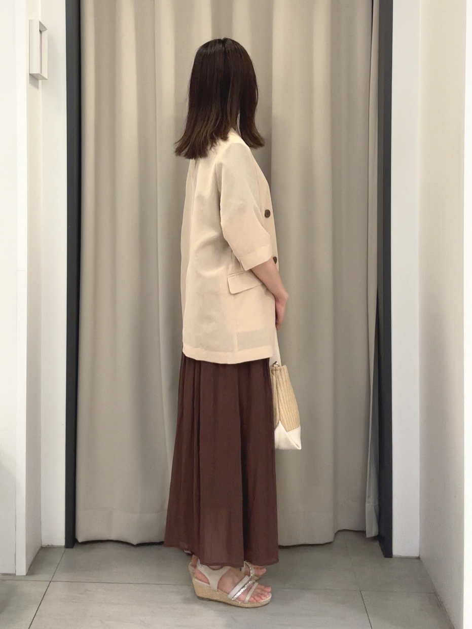 Nao さんの「grove｜【洗濯機OK/ひんやり】軽く羽織れるハーフスリーブジャケット」を使ったコーディネート