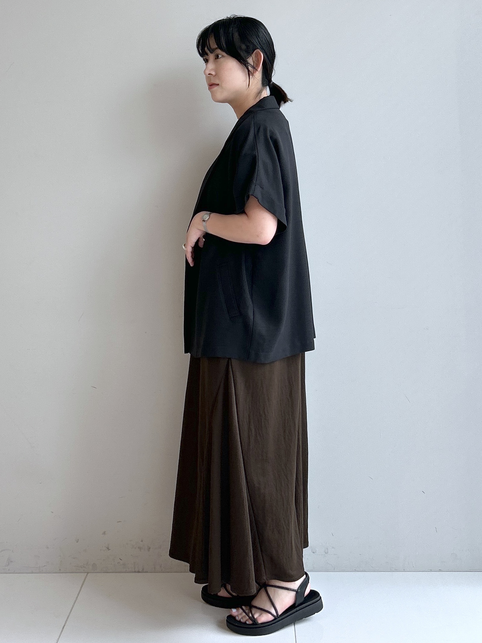 Hirokaさんの「grove｜【低身長さんも選べる着丈】モクロディフレンチワンピース」を使ったコーディネート