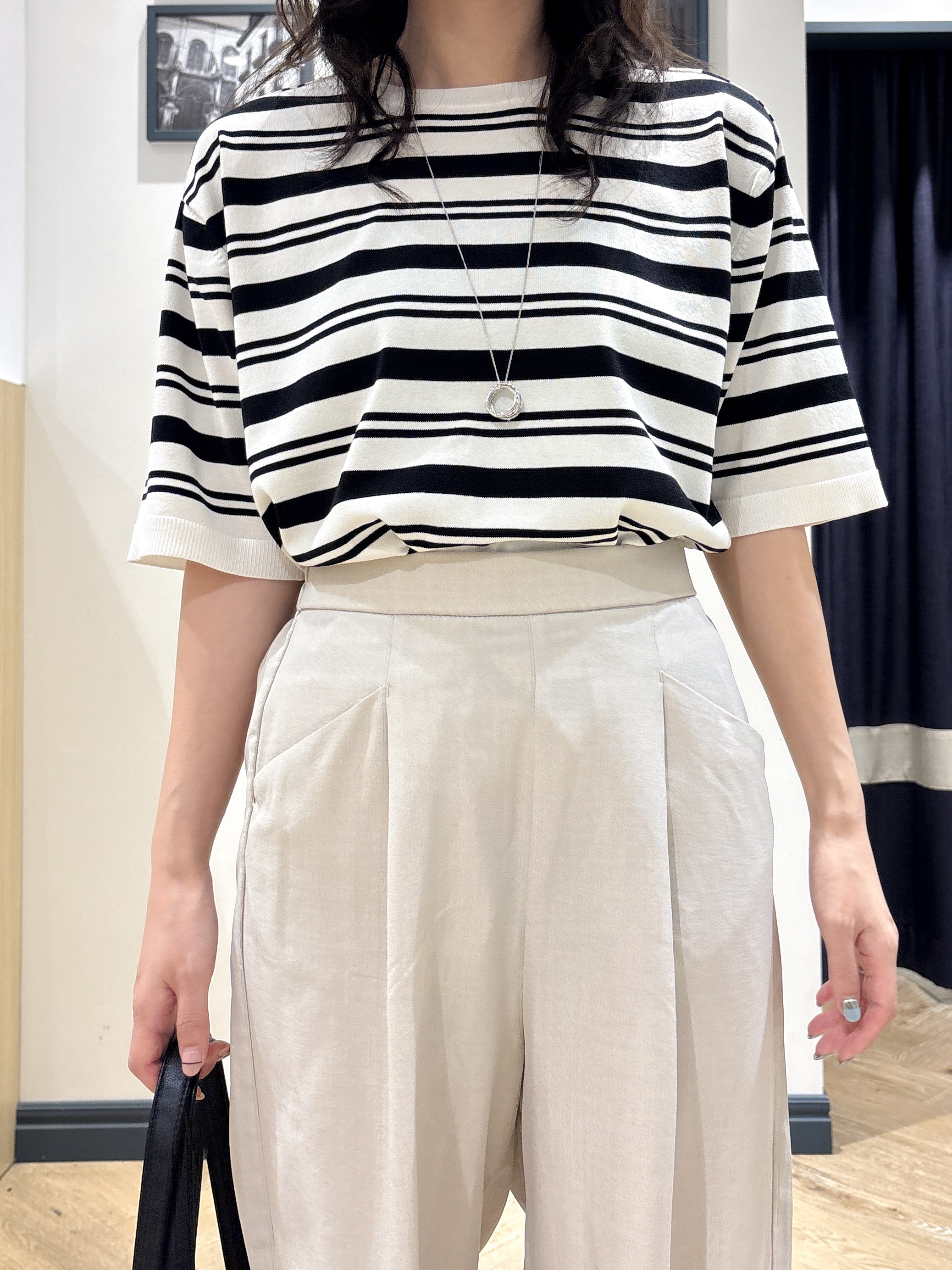 ayakaさんの「grove｜【ひんやり・UVカット・洗濯機◎】Tシャツ感覚で着られるコットン混ニット」を使ったコーディネート