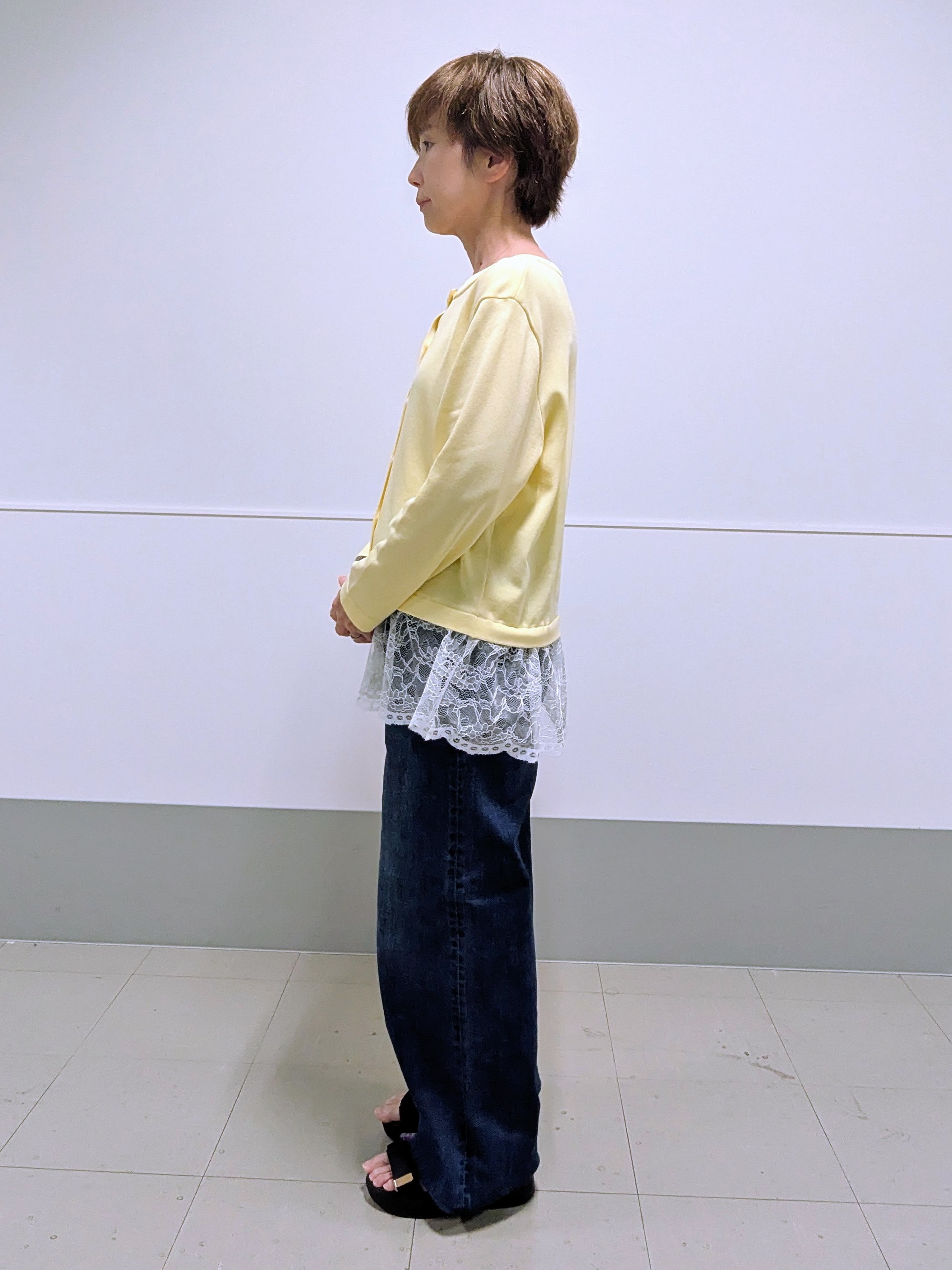 nishiさんの「Reflect｜【手洗い可】レースデザインニットカーディガン」を使ったコーディネート