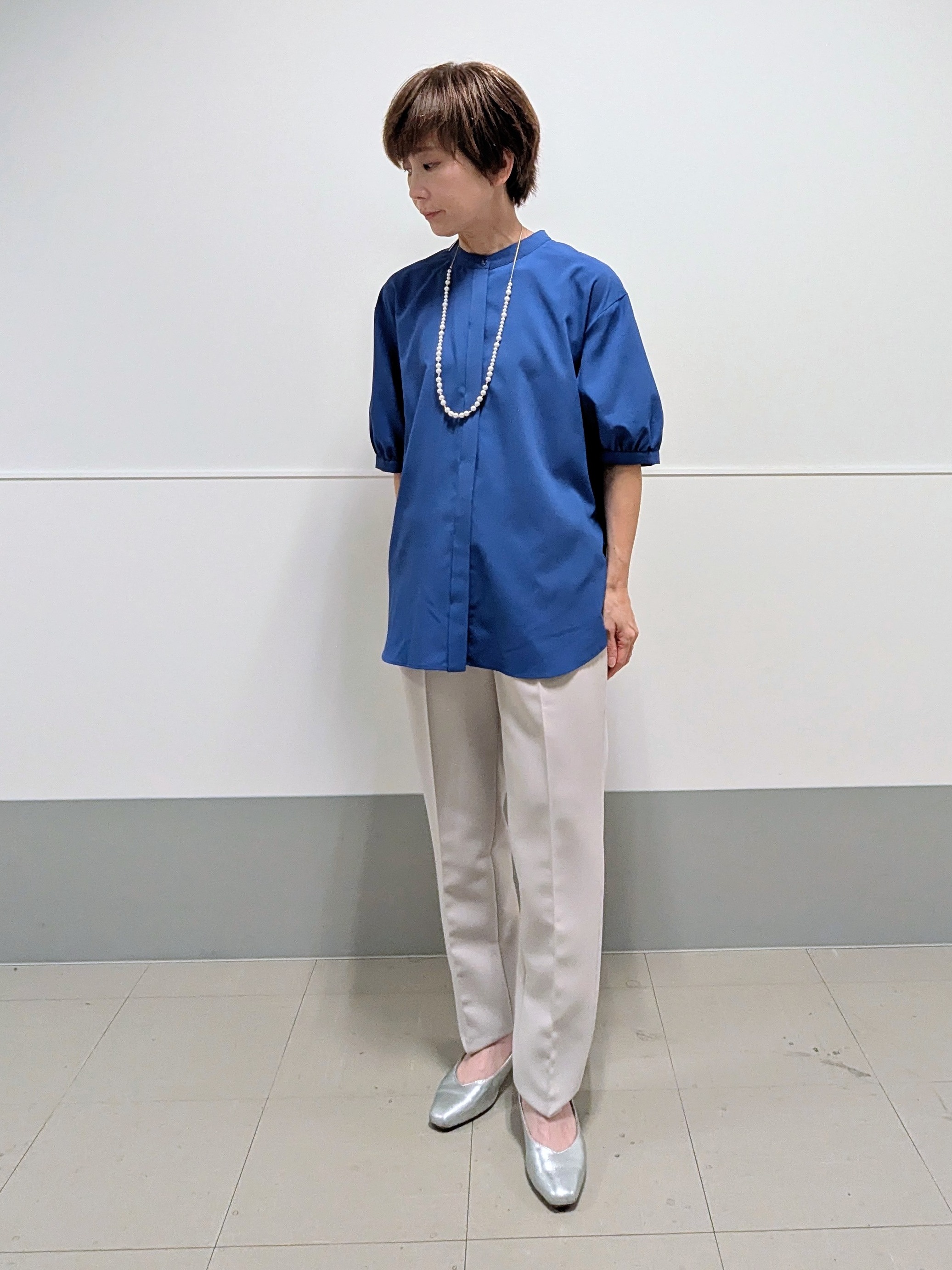 nishiさんの「Reflect｜【手洗い可】異素材ドッキングブラウス」を使ったコーディネート