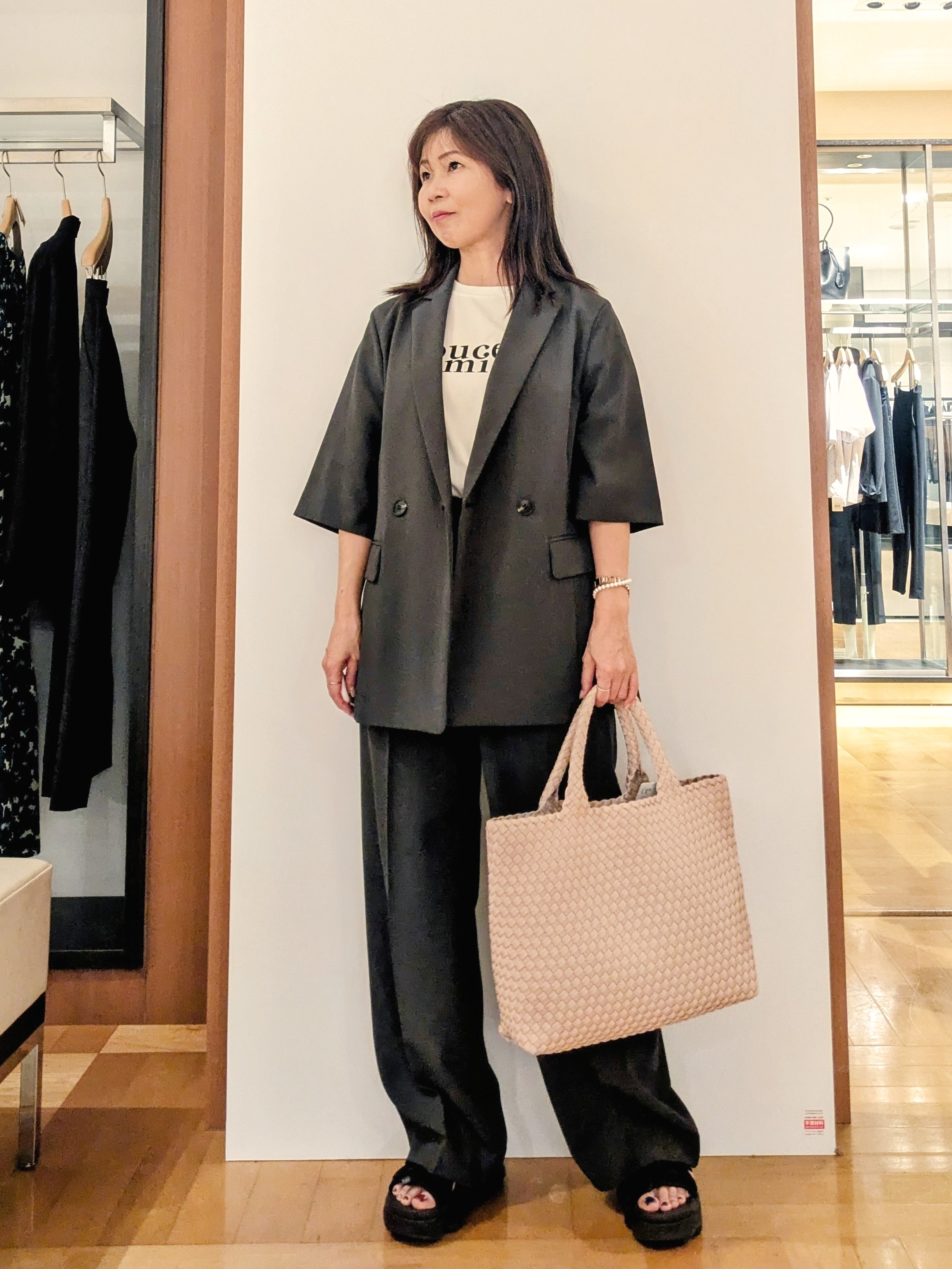 laverさんの「UNTITLED｜シアーチェックブラウス」を使ったコーディネート
