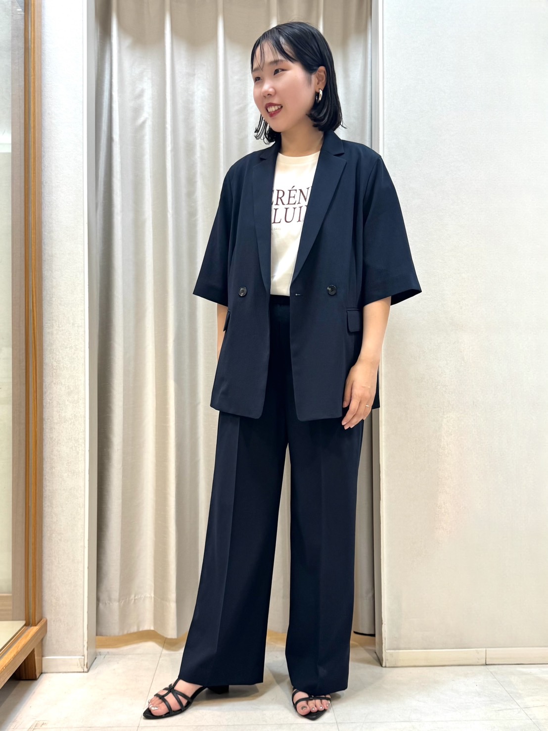 しばたさんの「UNTITLED｜【セットアップ可/UVカット/通気性】エアリークール半袖ジャケット」を使ったコーディネート