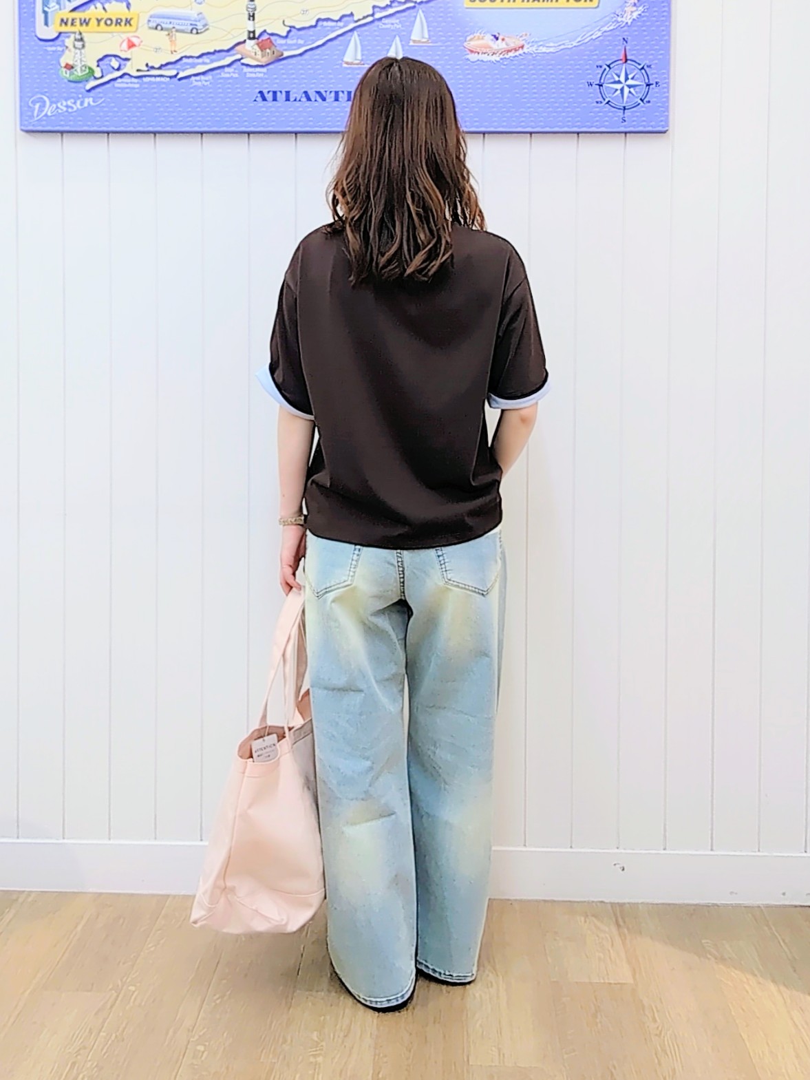 itoさんの「Dessin｜【汗シミ防止/UVカット】配色スリーブ 五分袖プルオーバー」を使ったコーディネート
