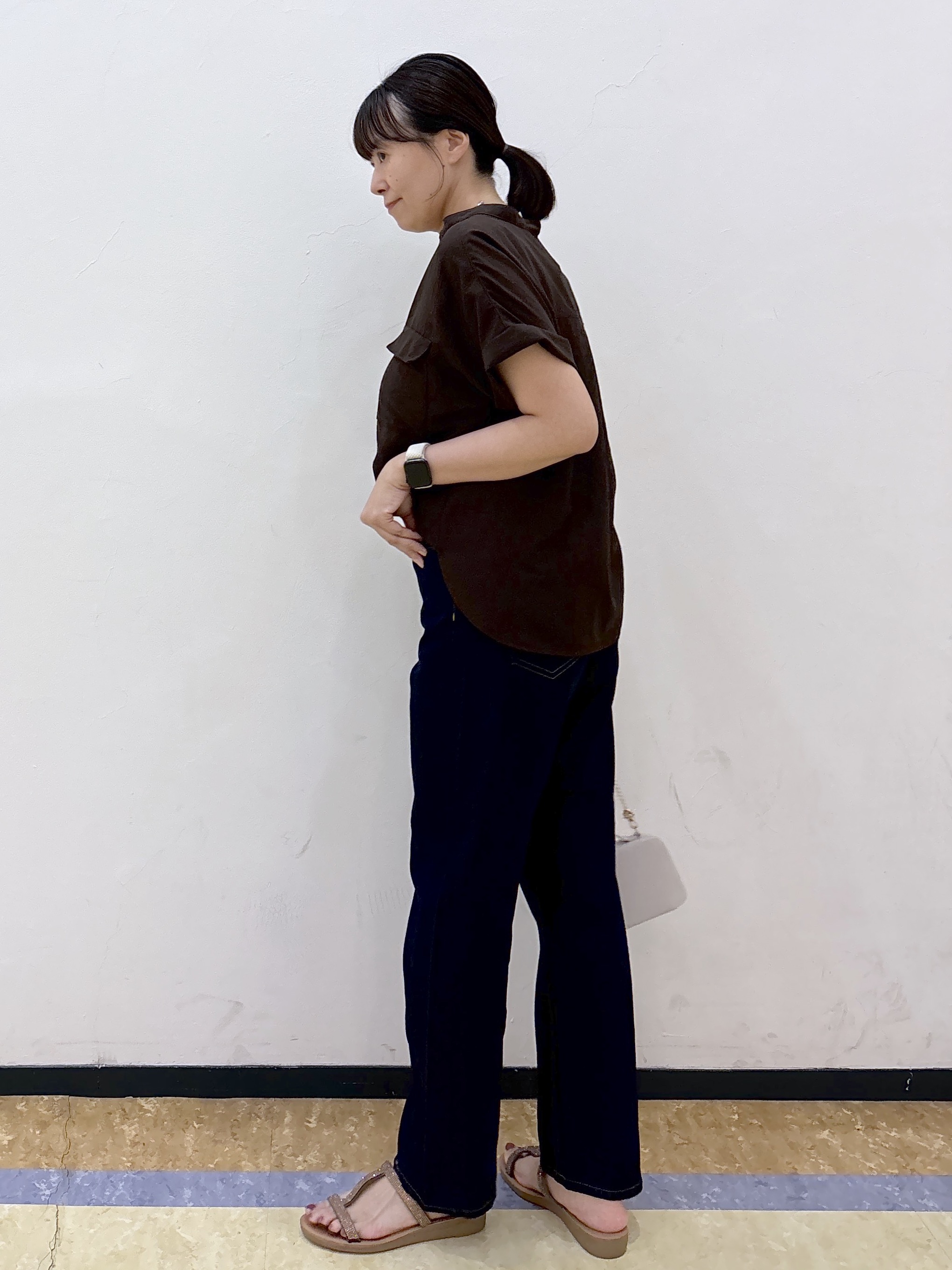 akariさんの「index｜【接触冷感】ダブルポケットスキッパーブラウス《吸水速乾／防シワ／洗濯機OK／S～3L／7col》」を使ったコーディネート