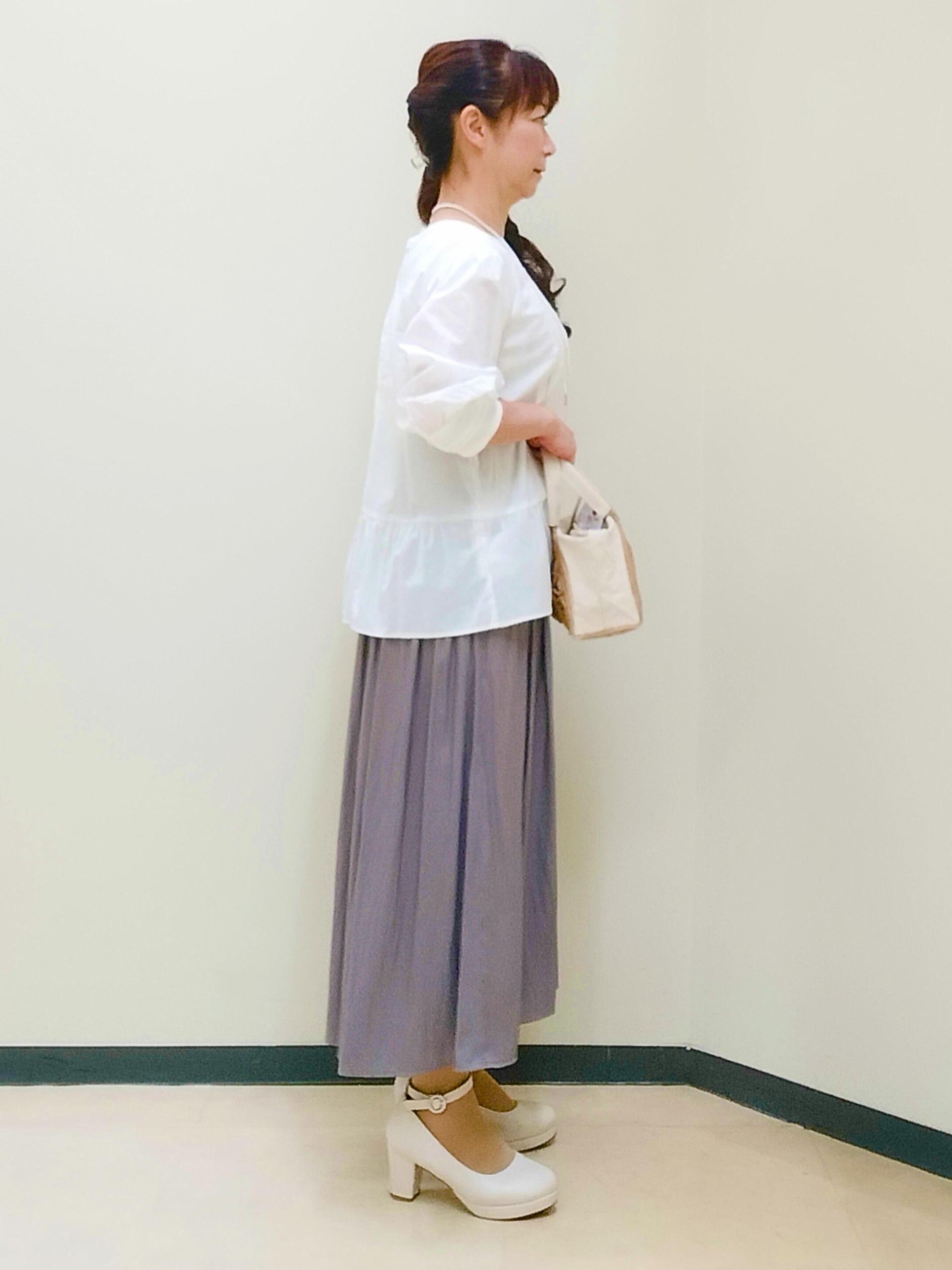 花さんの「Reflect｜【手洗い可】ピンタックレースブラウス」を使ったコーディネート