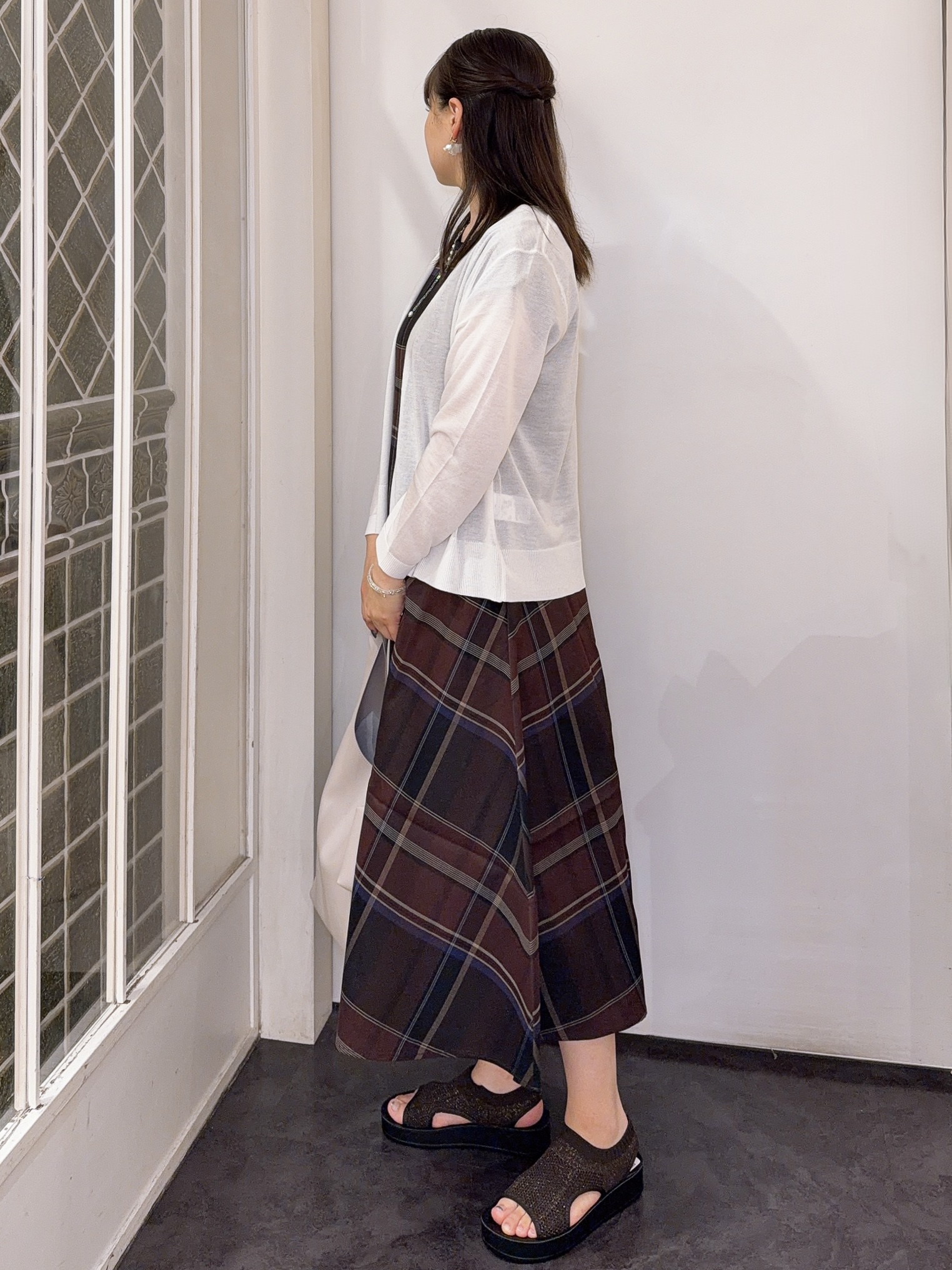 みーさんの「grove｜高評価！【接触冷感／UVカットetc】ベーシックショートカーディガン」を使ったコーディネート