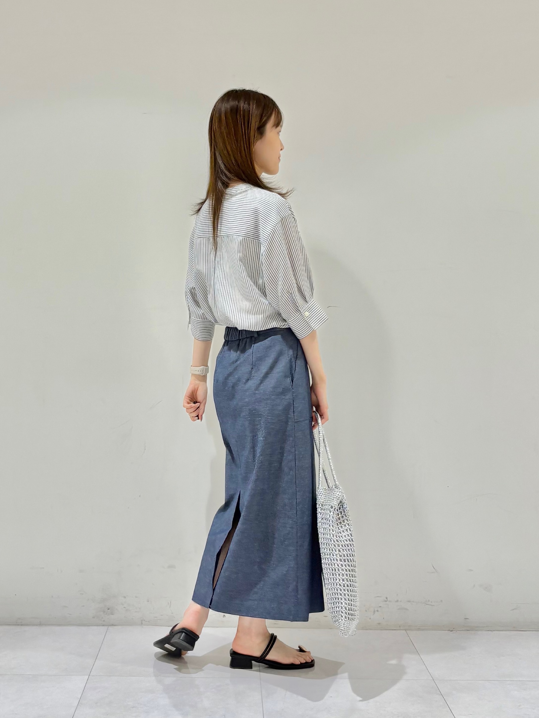 kyokaさんの「UNTITLED｜【洗える/後ろウエストゴム】オックスアイラインスカート」を使ったコーディネート