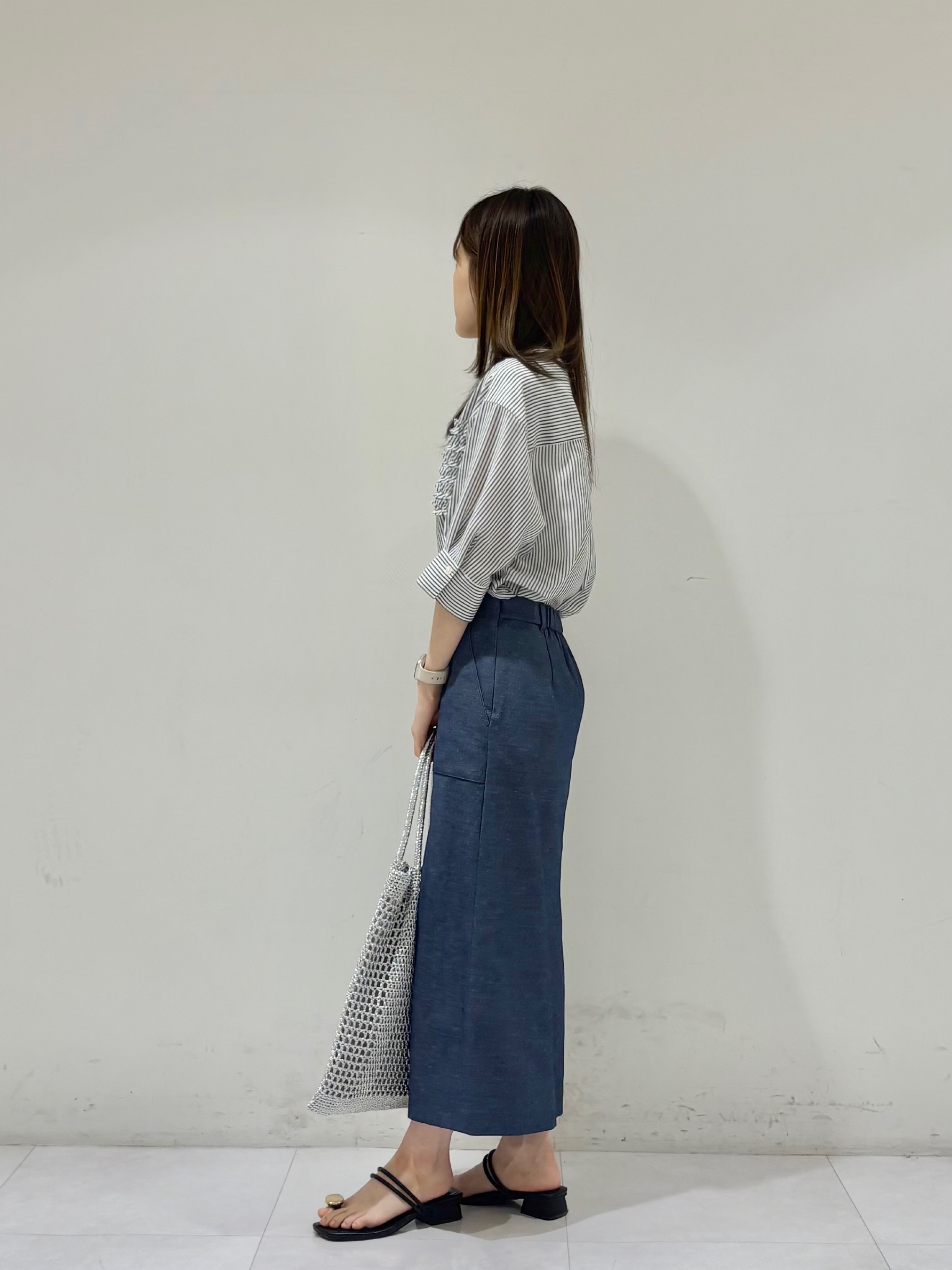 kyokaさんの「UNTITLED｜【洗える/後ろウエストゴム】オックスアイラインスカート」を使ったコーディネート