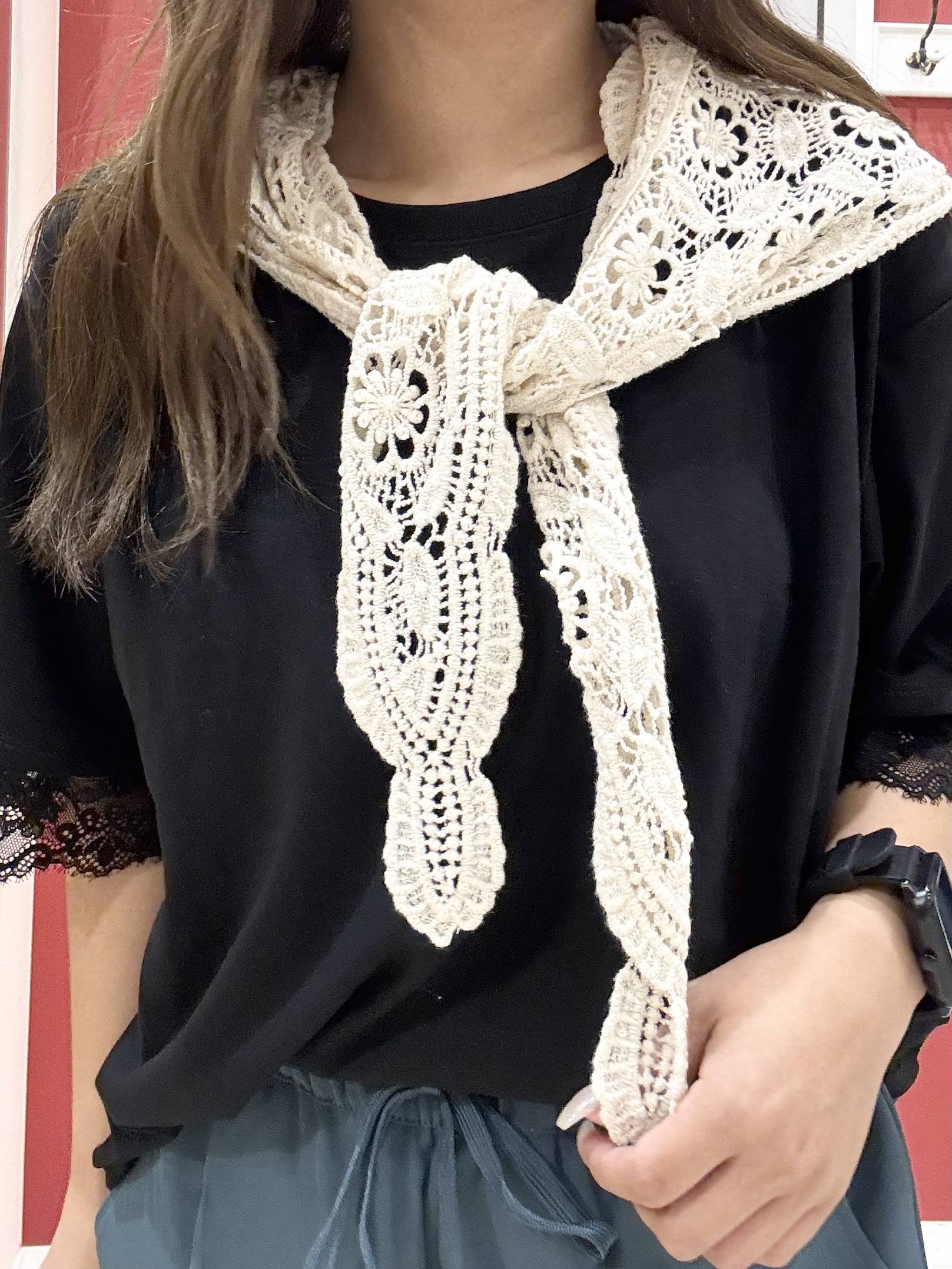 shioさんの「SHOO･LA･RUE｜【ひんやり/UV/S-LL】柄アソート お袖レースTシャツ」を使ったコーディネート