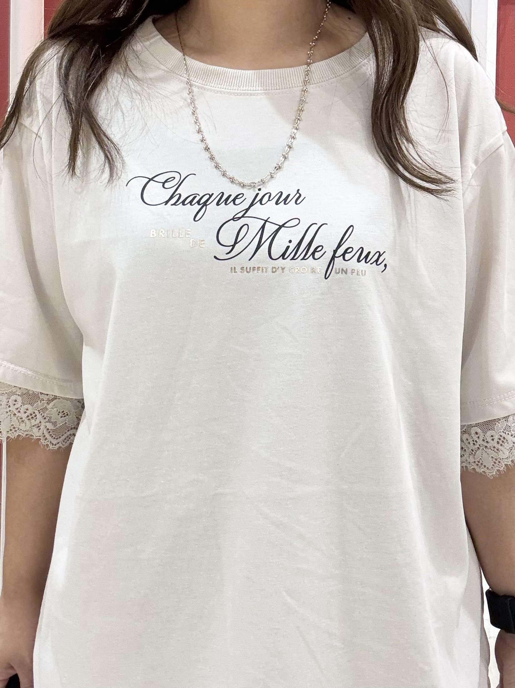 shioさんの「SHOO･LA･RUE｜【ひんやり/UV/S-LL】柄アソート お袖レースTシャツ」を使ったコーディネート
