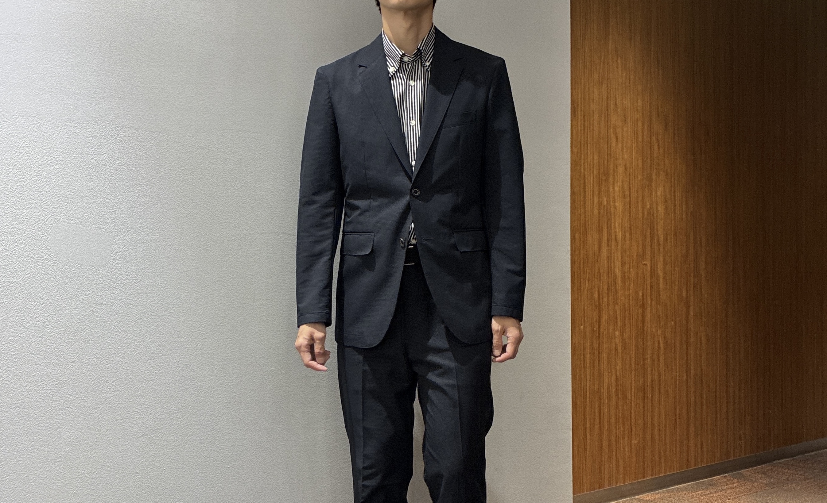 わいずみさんの「TAKEO KIKUCHI｜【抗菌防臭】COOL DOTS（R）ドビープリント ジャケット」を使ったコーディネート