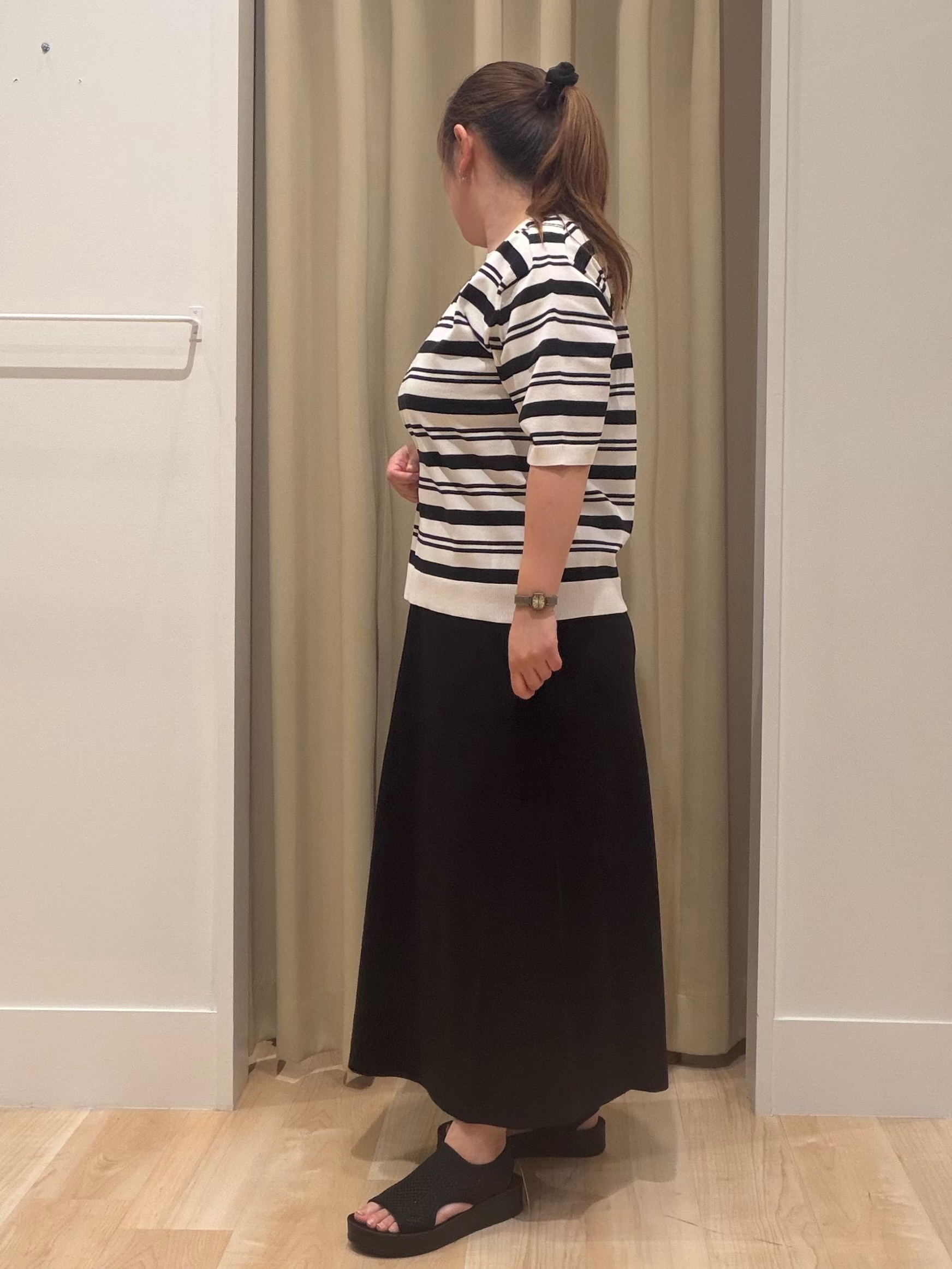 たまさんの「grove｜【ひんやり・UVカット・洗濯機◎】Tシャツ感覚で着られるコットン混ニット」を使ったコーディネート