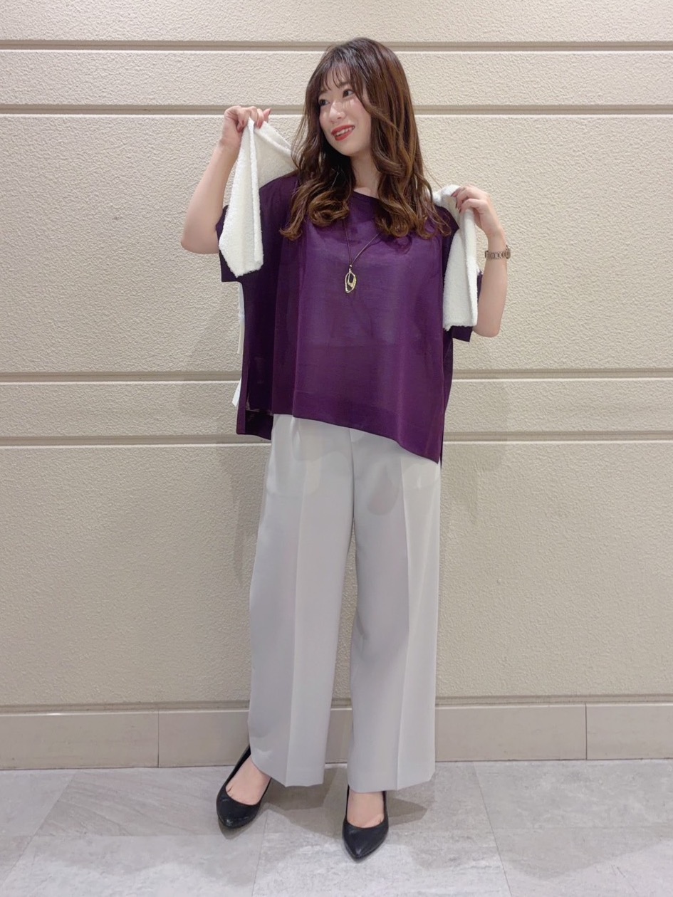 ユナさんの「UNTITLED｜【アンサンブル可/品のある透け感】Tシャツ風ニットトップス」を使ったコーディネート