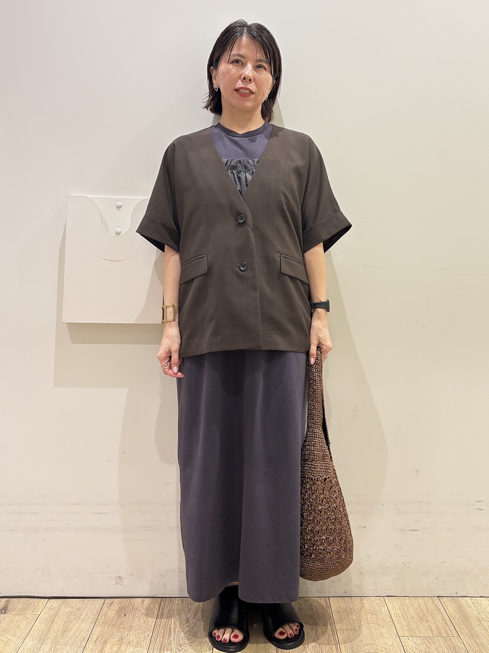 YUKOさんの「index｜ビスチェ付きワンピース【ツインセット／洗濯機OK】」を使ったコーディネート