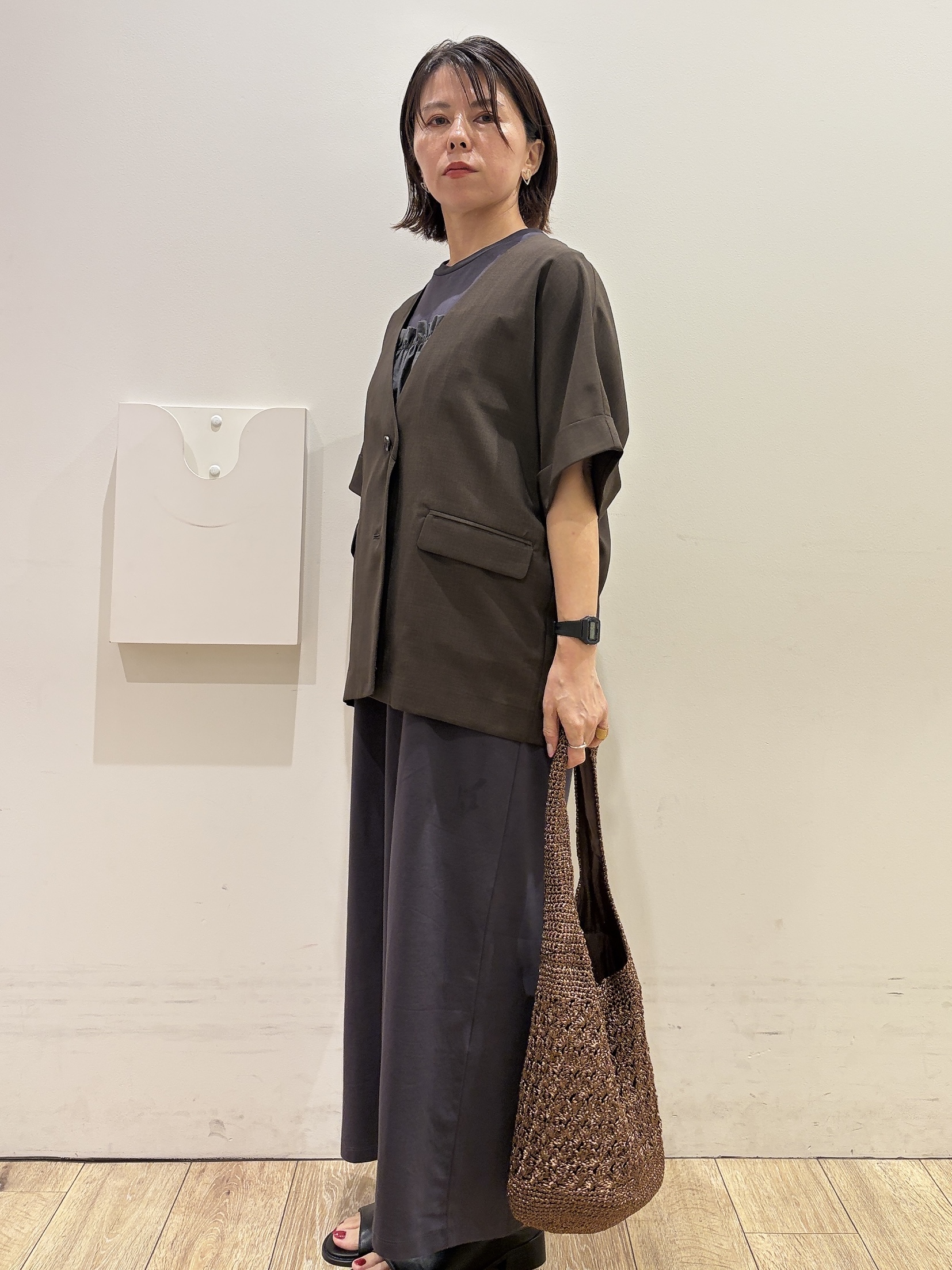 YUKOさんの「index｜ビスチェ付きワンピース【ツインセット／洗濯機OK】」を使ったコーディネート