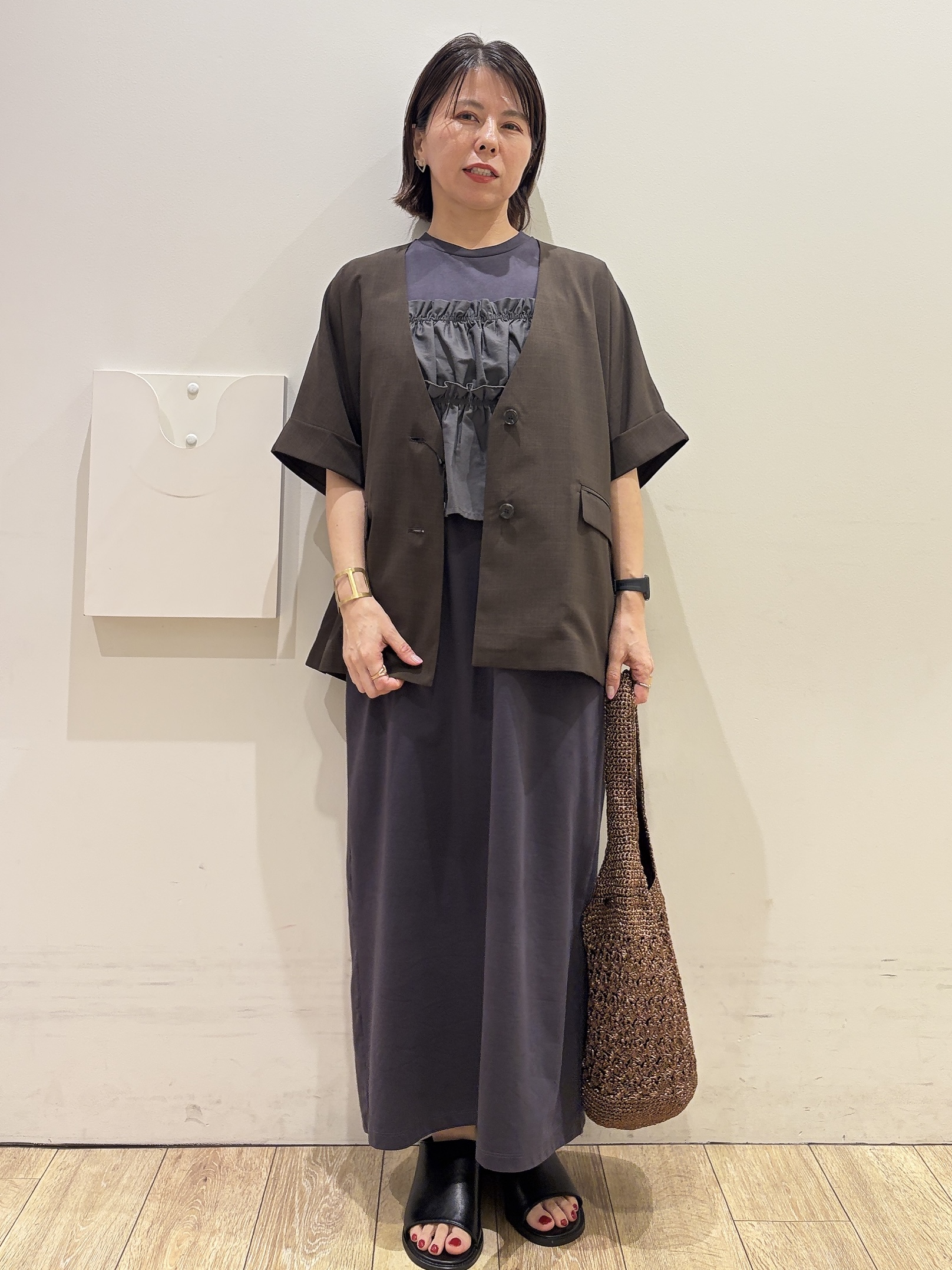 YUKOさんの「index｜ビスチェ付きワンピース【ツインセット／洗濯機OK】」を使ったコーディネート