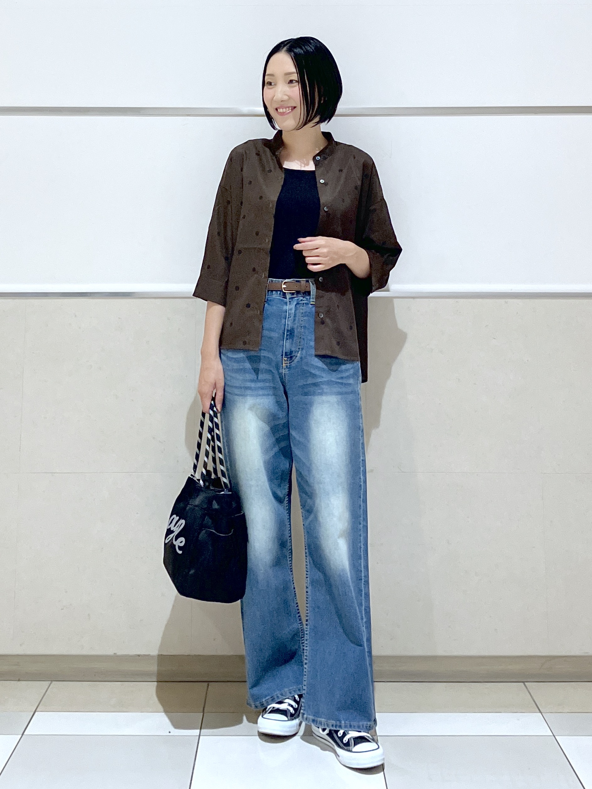 eriko さんの「Dessin｜【セットアップ可】ドットプリント ハーフスリーブシャツ」を使ったコーディネート