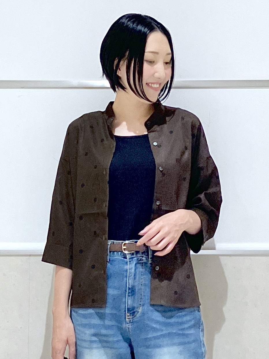 eriko さんの「Dessin｜【セットアップ可】ドットプリント ハーフスリーブシャツ」を使ったコーディネート