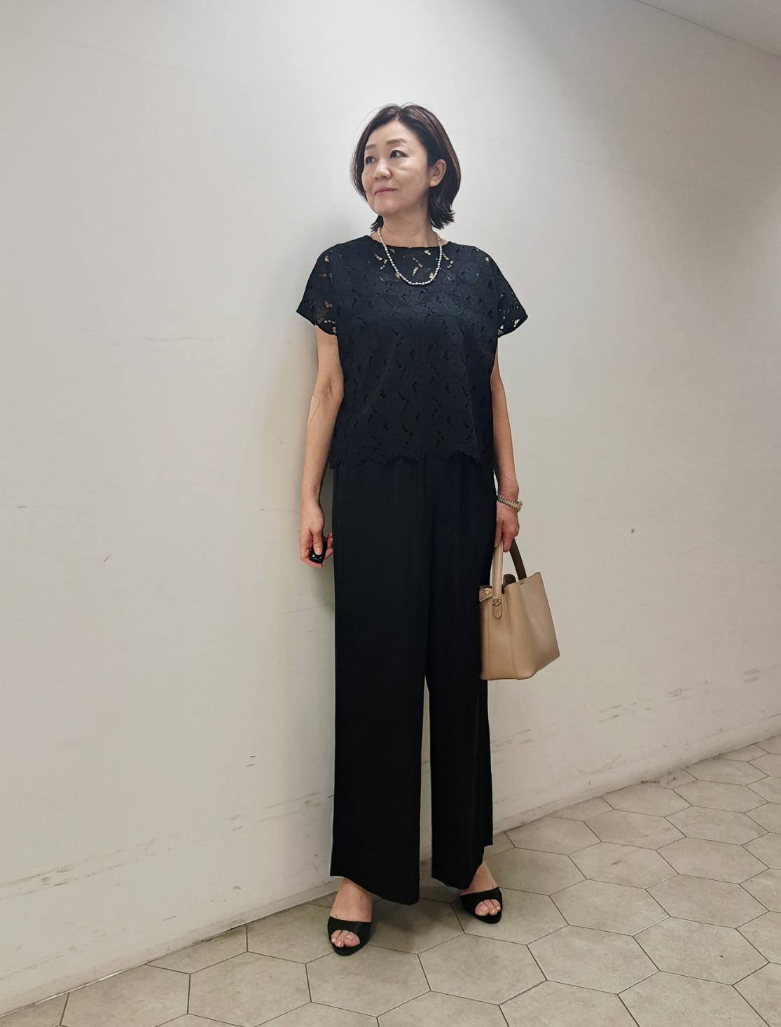 姉さんさんの「UNTITLED｜【セットアップ可/品のある透け感】リーフレースブラウス」を使ったコーディネート