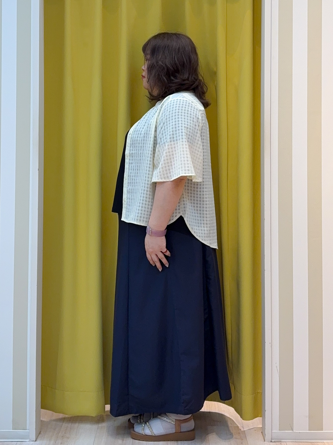 kotoさんさんの「SHOO･LA･RUE｜ギンガムシアーブラウス」を使ったコーディネート