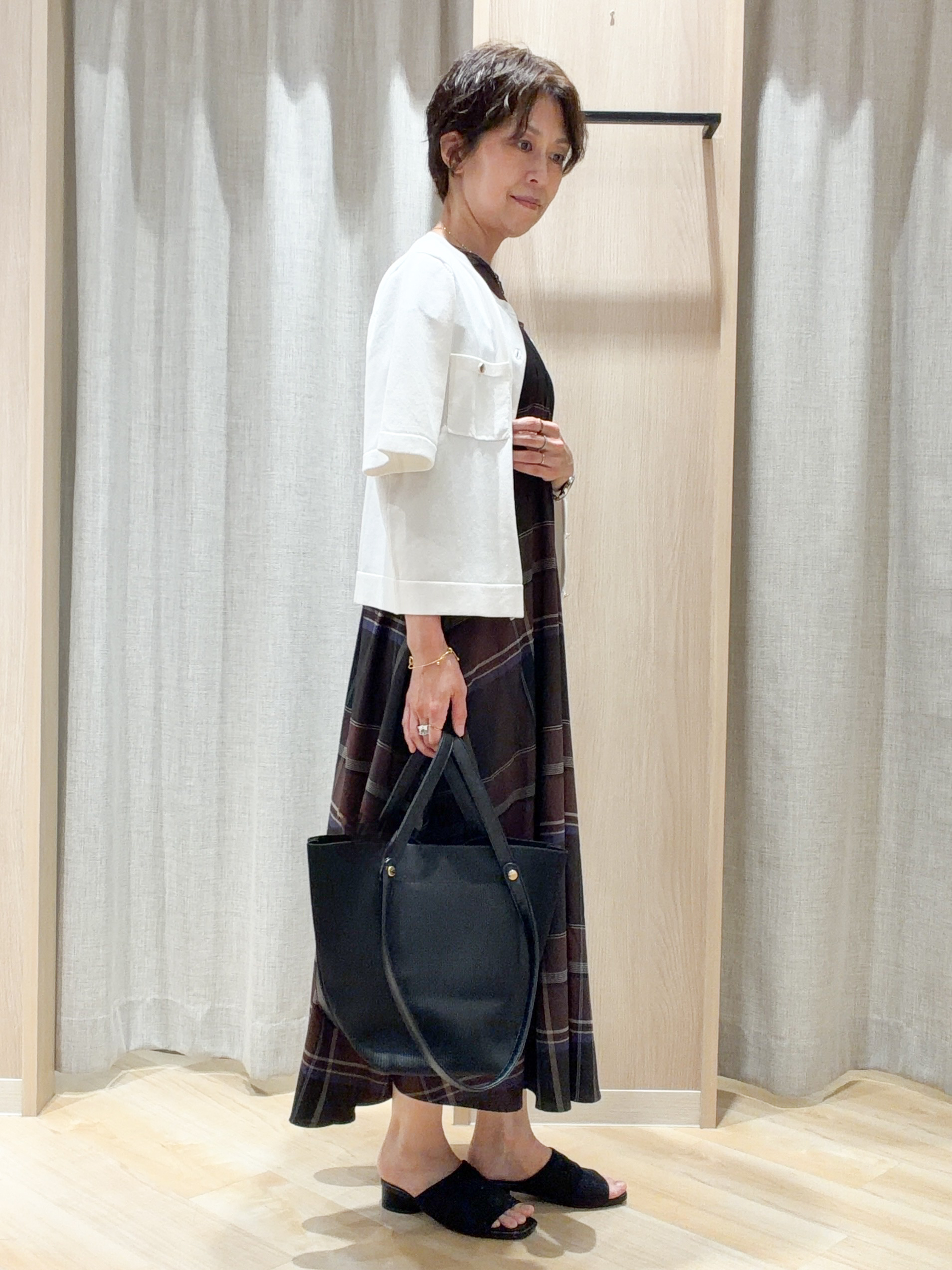 ヨッコさんの「grove｜【ひんやり・UV・洗濯機◎】上品コットン混カーディガン」を使ったコーディネート