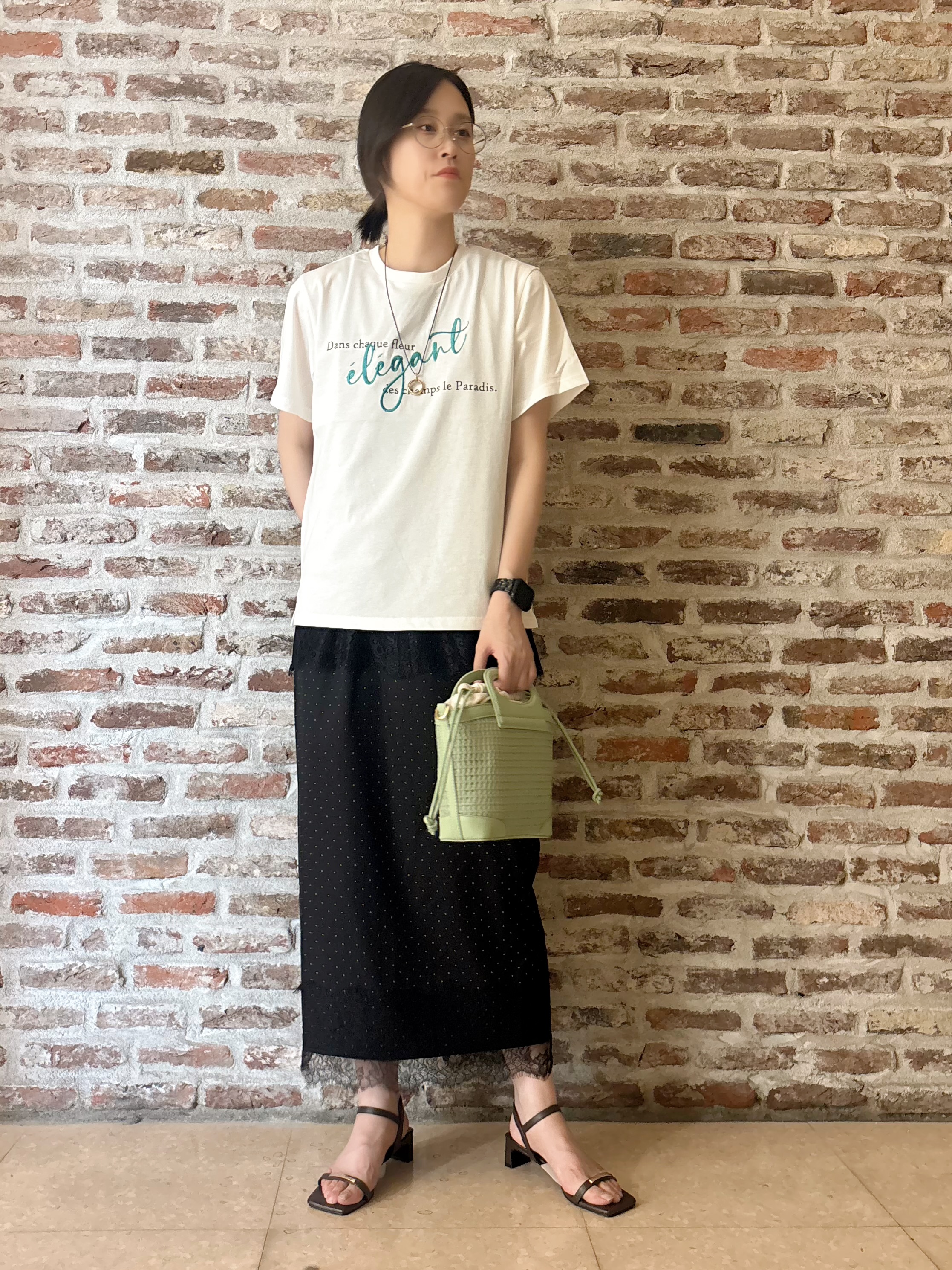 しばさんの「THE SHOP TK｜【ひんやり/吸水速乾】プリントアソートTシャツ」を使ったコーディネート