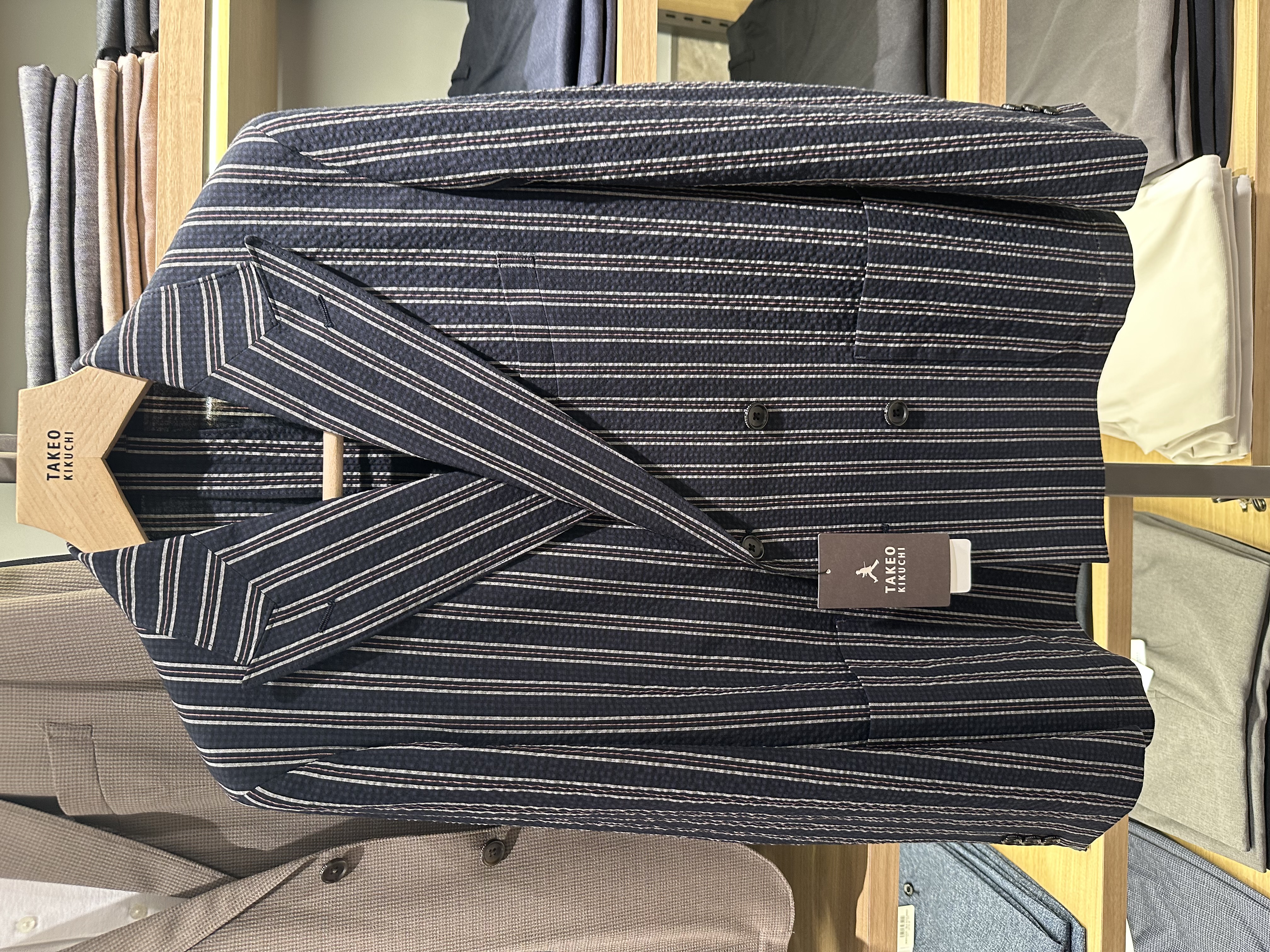 obaさんの「TAKEO KIKUCHI｜【BOWLER HAT LABEL】サッカーストライプ ダブルジャケット」を使ったコーディネート