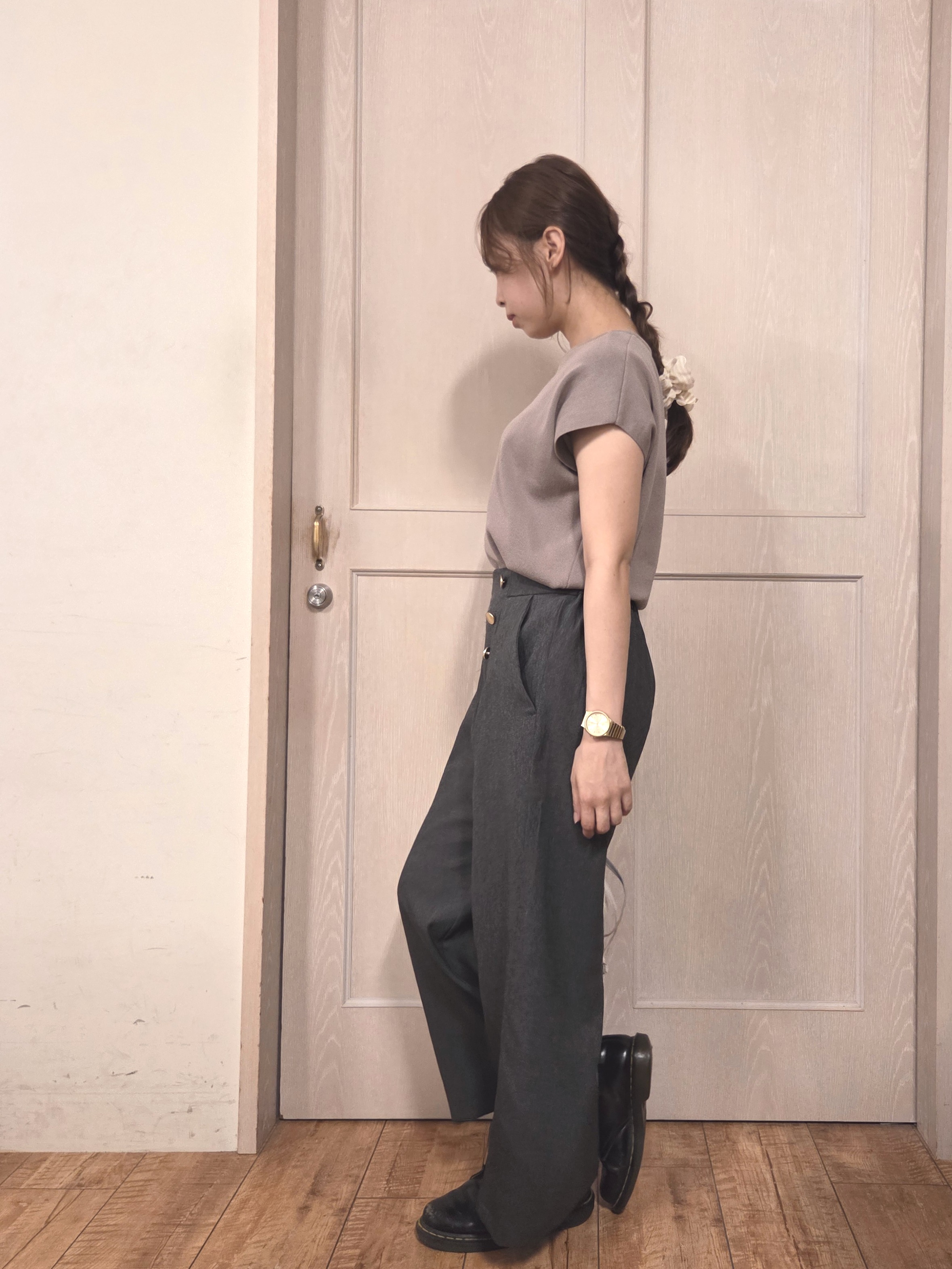masamiさんの「SHOO･LA･RUE｜【ひんやり/洗濯機可/S-LL】インせず着られる 大人シンプルサマーニット」を使ったコーディネート