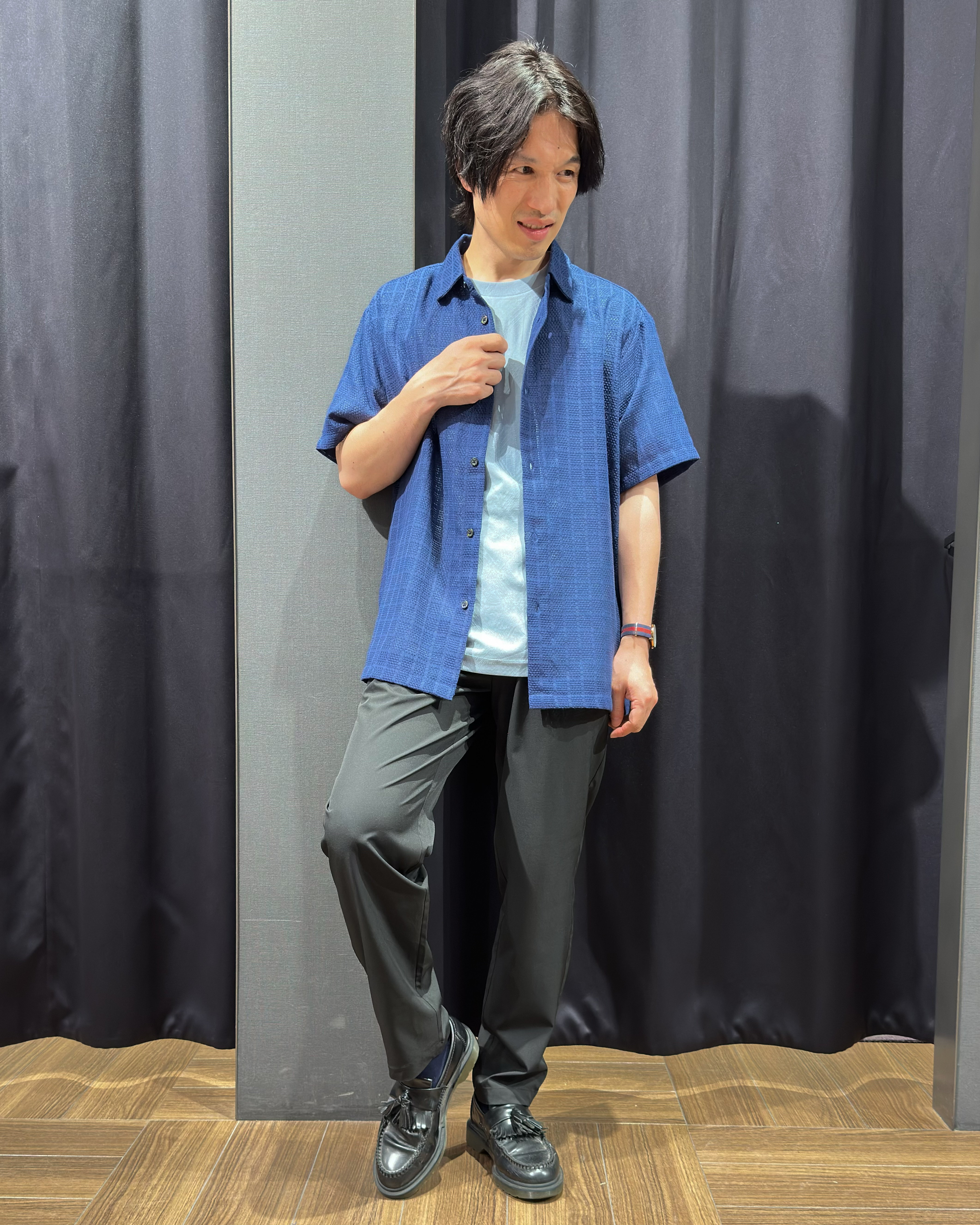 tomoyaさんの「THE SHOP TK｜【洗濯機OK】格子柄メッシュ半袖シャツ」を使ったコーディネート