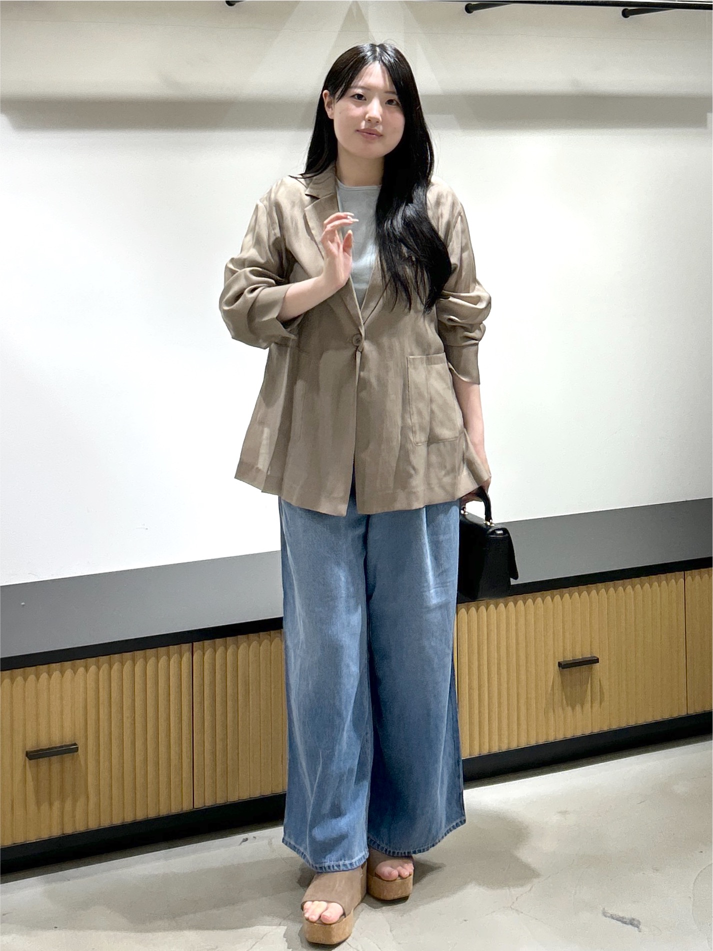 sayaさんの「OPAQUE.CLIP｜シアーテーラードジャケット【2WAY／洗濯機OK】」を使ったコーディネート