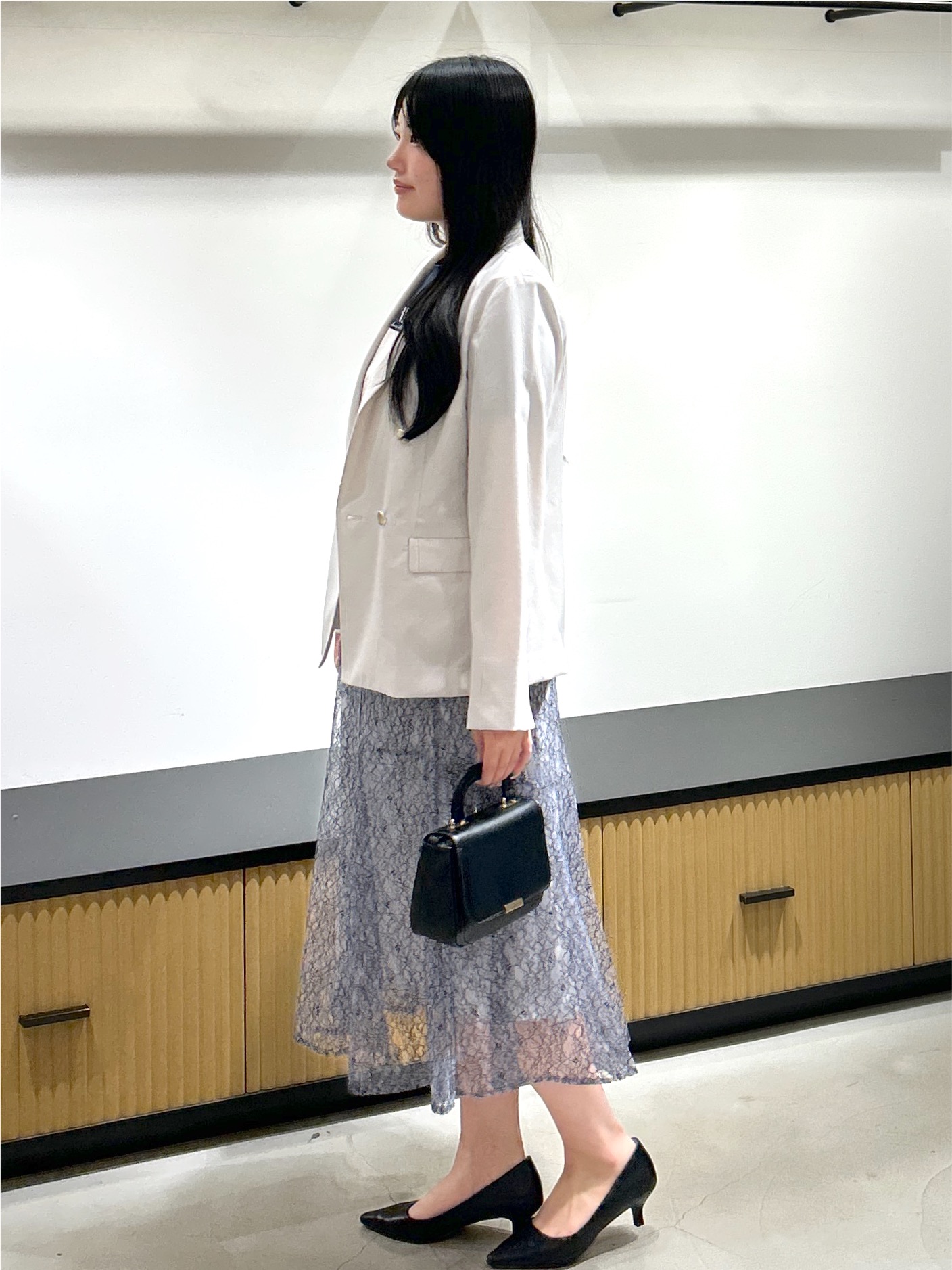 sayaさんの「OPAQUE.CLIP｜《再入荷》ダブルブレストテーラードジャケット【接触冷感／吸水速乾／イージーアイロン／防シワ／洗濯機O」を使ったコーディネート
