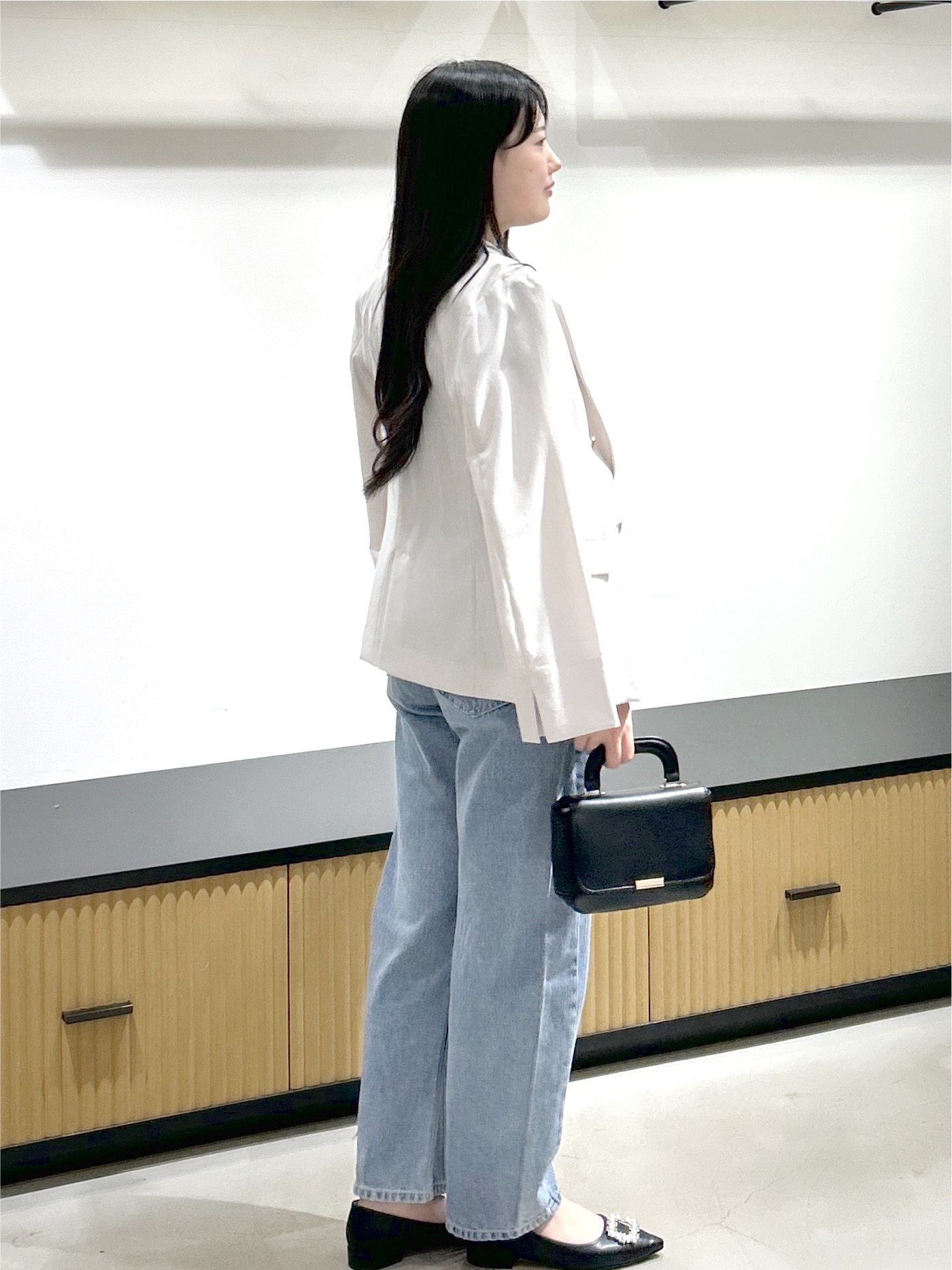 sayaさんの「OPAQUE.CLIP｜《再入荷》ダブルブレストテーラードジャケット【接触冷感／吸水速乾／イージーアイロン／防シワ／洗濯機O」を使ったコーディネート