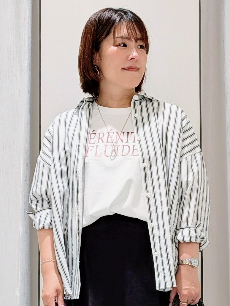 Onumaさんの「UNTITLED｜ストライプシャツ」を使ったコーディネート