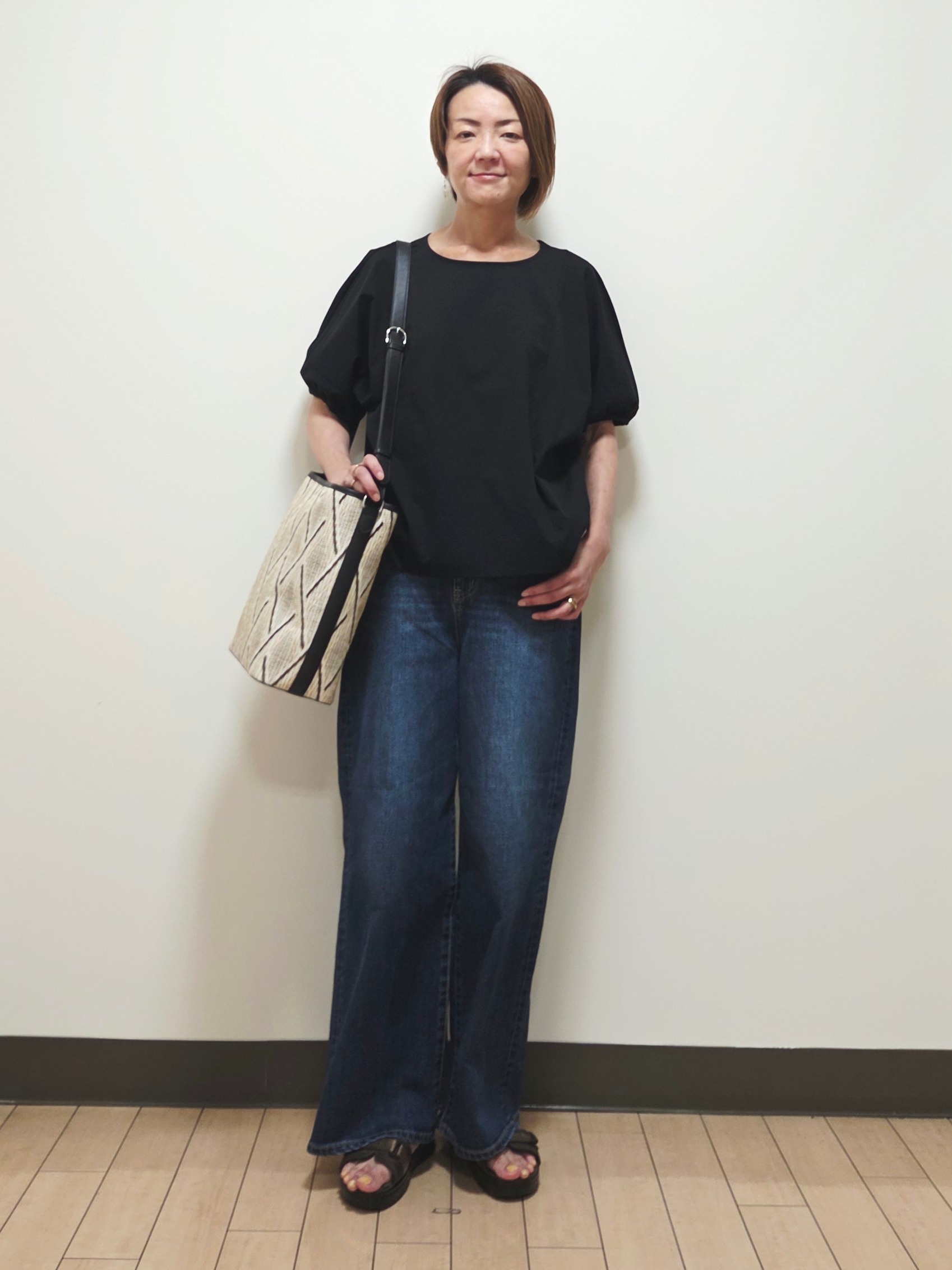 yuuさんの「Reflect｜【UVカット／接触冷感／吸水速乾】ギャザースリーブカットソー」を使ったコーディネート