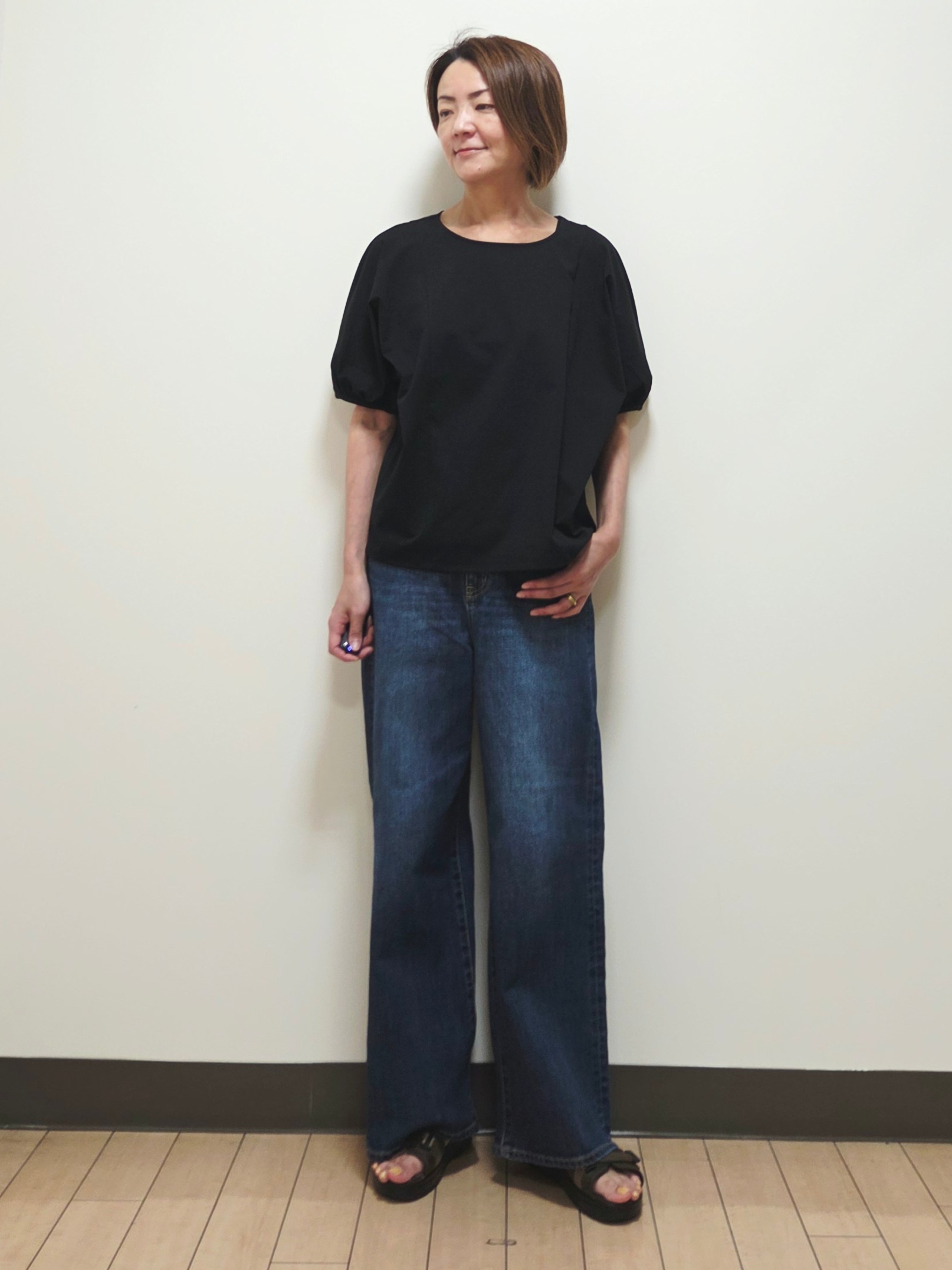 yuuさんの「Reflect｜【UVカット／接触冷感／吸水速乾】ギャザースリーブカットソー」を使ったコーディネート