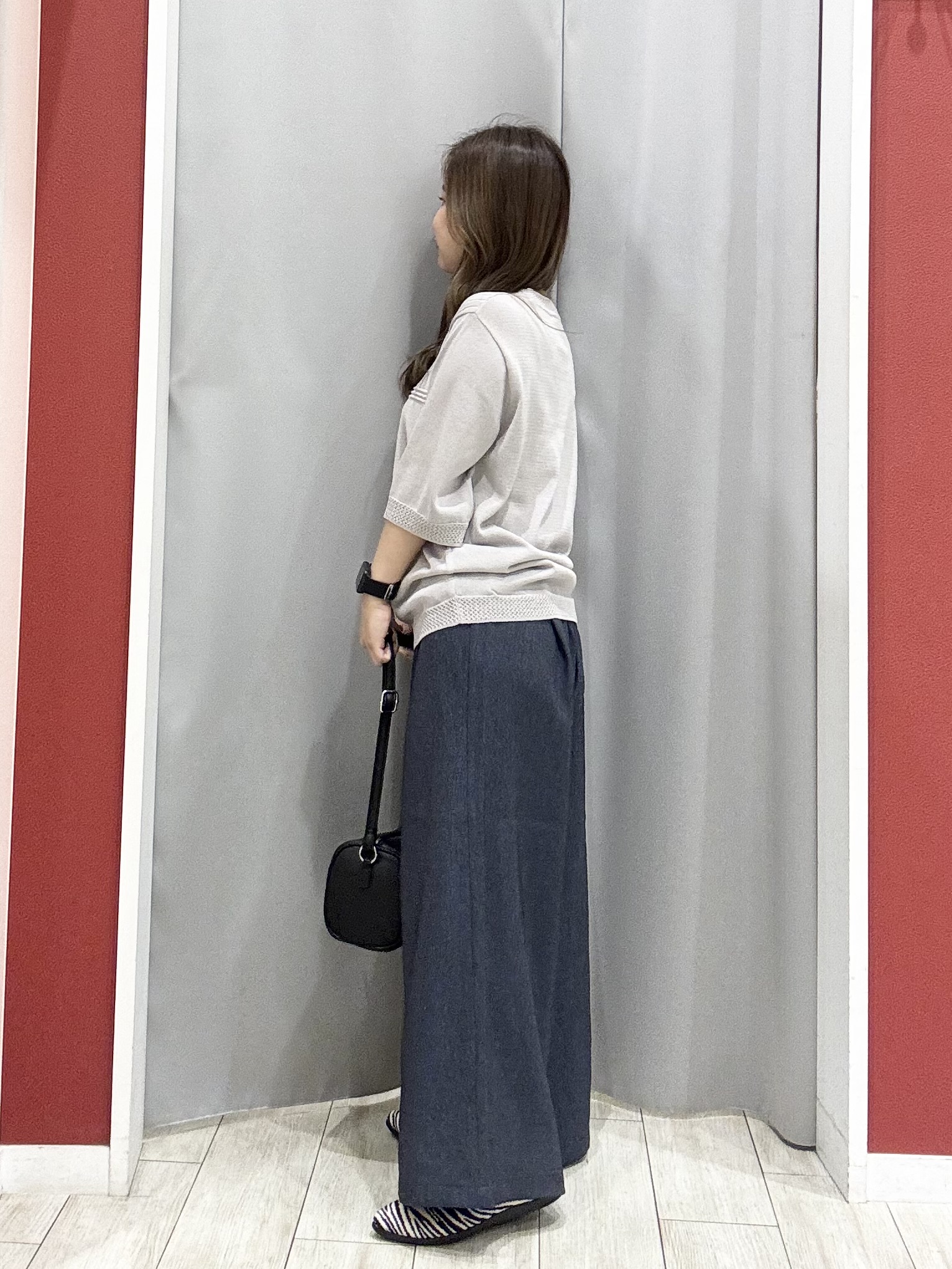 shioさんの「SHOO･LA･RUE｜【S-LL/二の腕カバー】品よく決まる 5分袖デザインニット」を使ったコーディネート