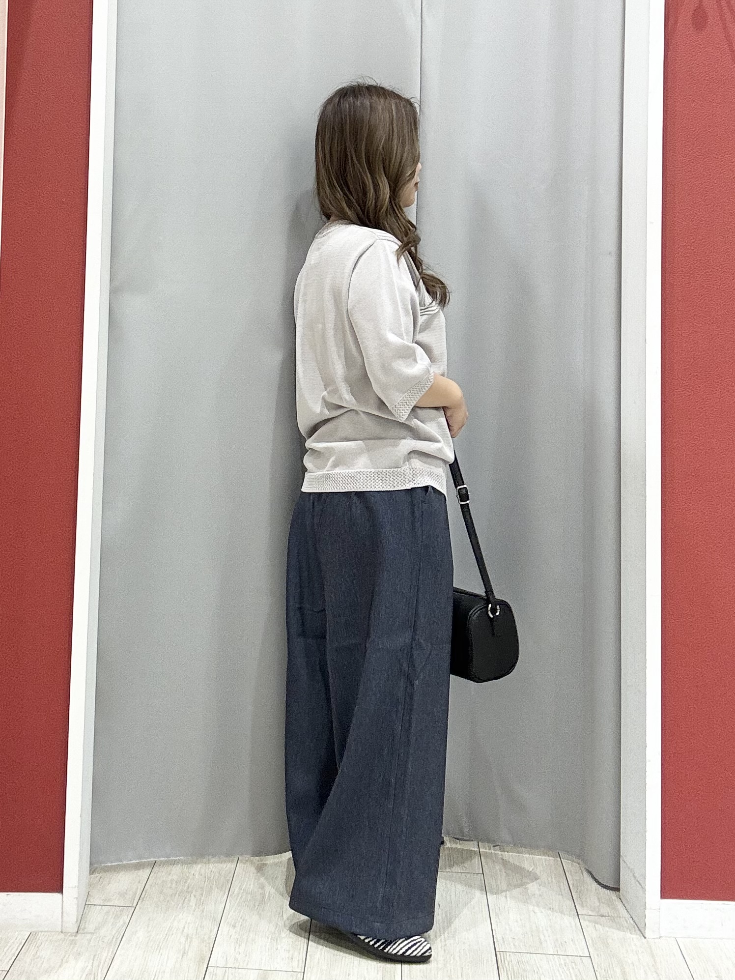 shioさんの「SHOO･LA･RUE｜【S-LL/二の腕カバー】品よく決まる 5分袖デザインニット」を使ったコーディネート