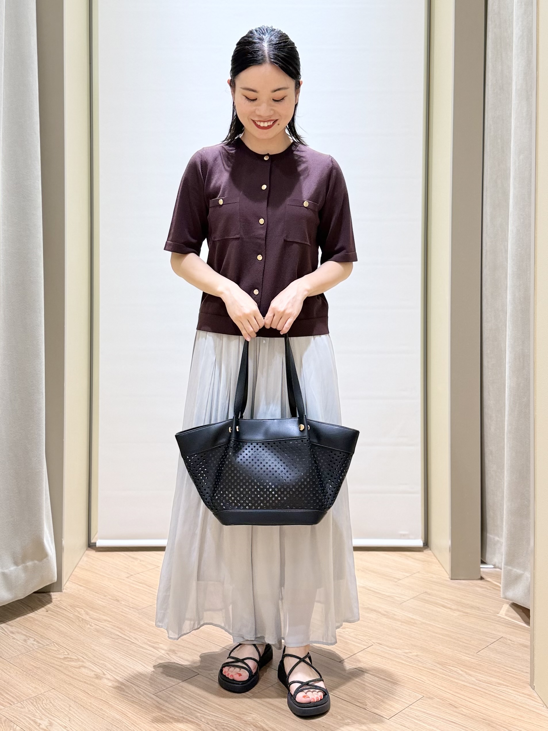 あんりさんの「grove｜【ひんやり・UV・洗濯機◎】上品コットン混カーディガン」を使ったコーディネート