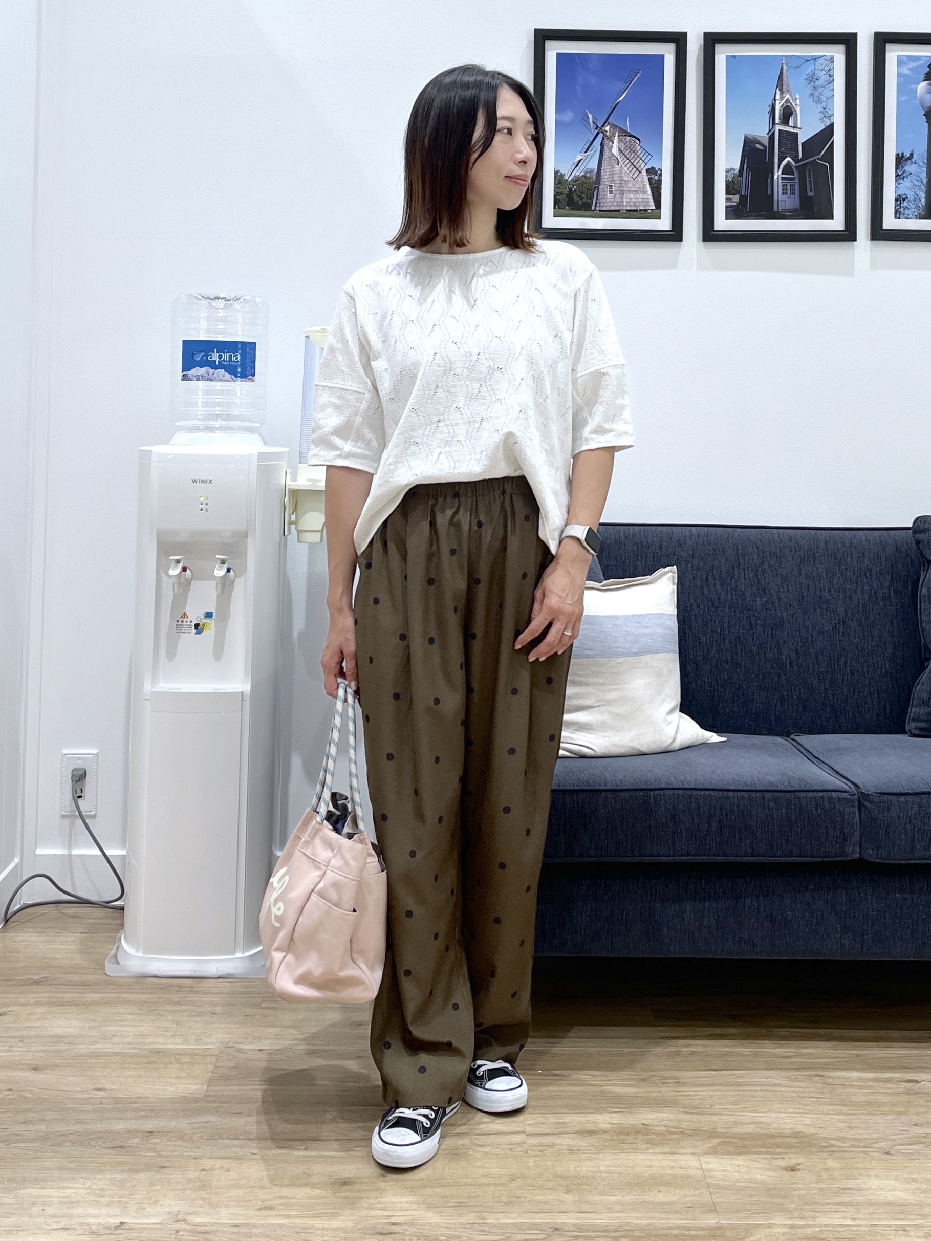 canaさんの「Dessin｜【マシンウォッシャブル】5分袖レースカットソー」を使ったコーディネート