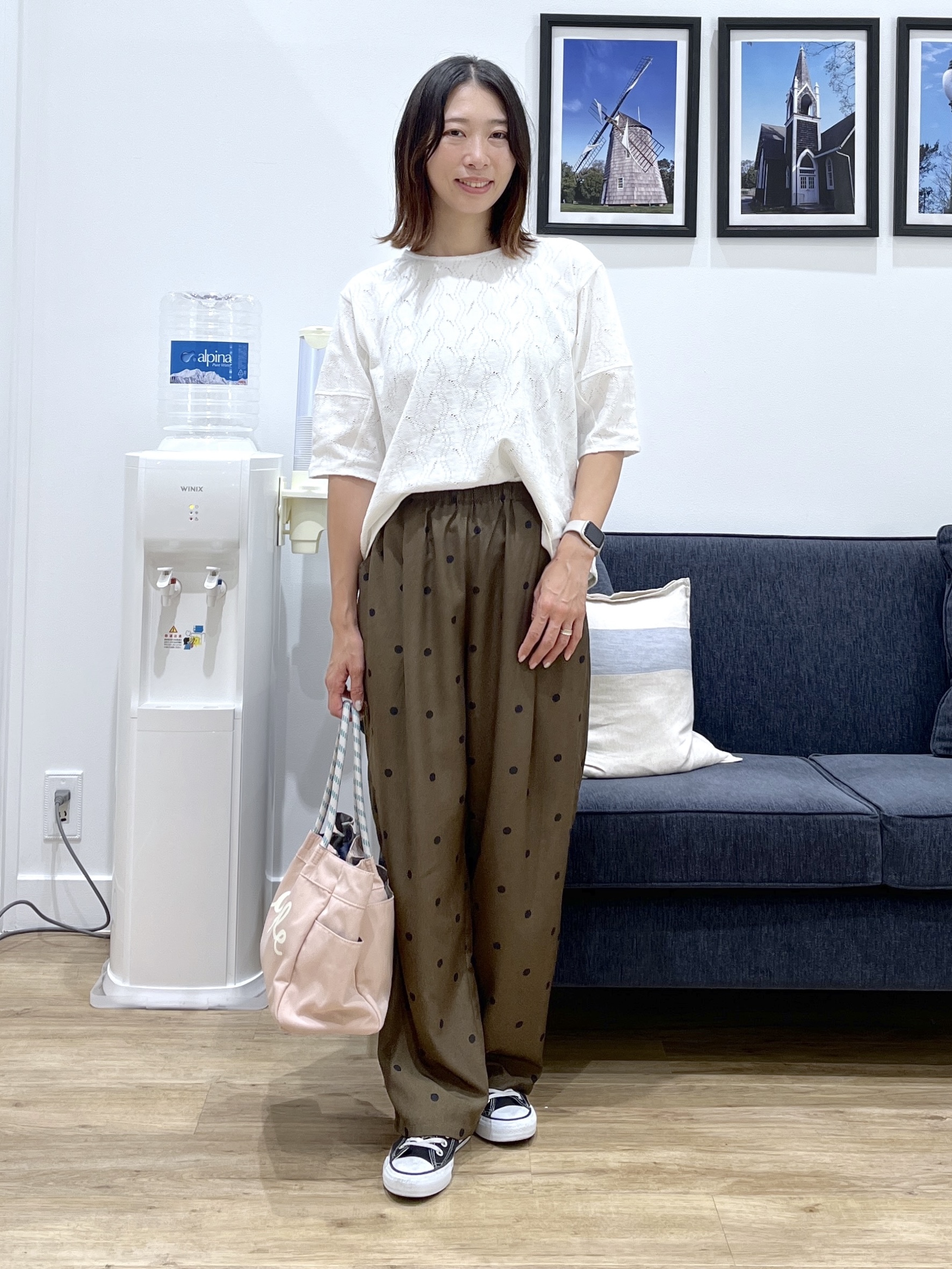 canaさんの「Dessin｜【マシンウォッシャブル】5分袖レースカットソー」を使ったコーディネート
