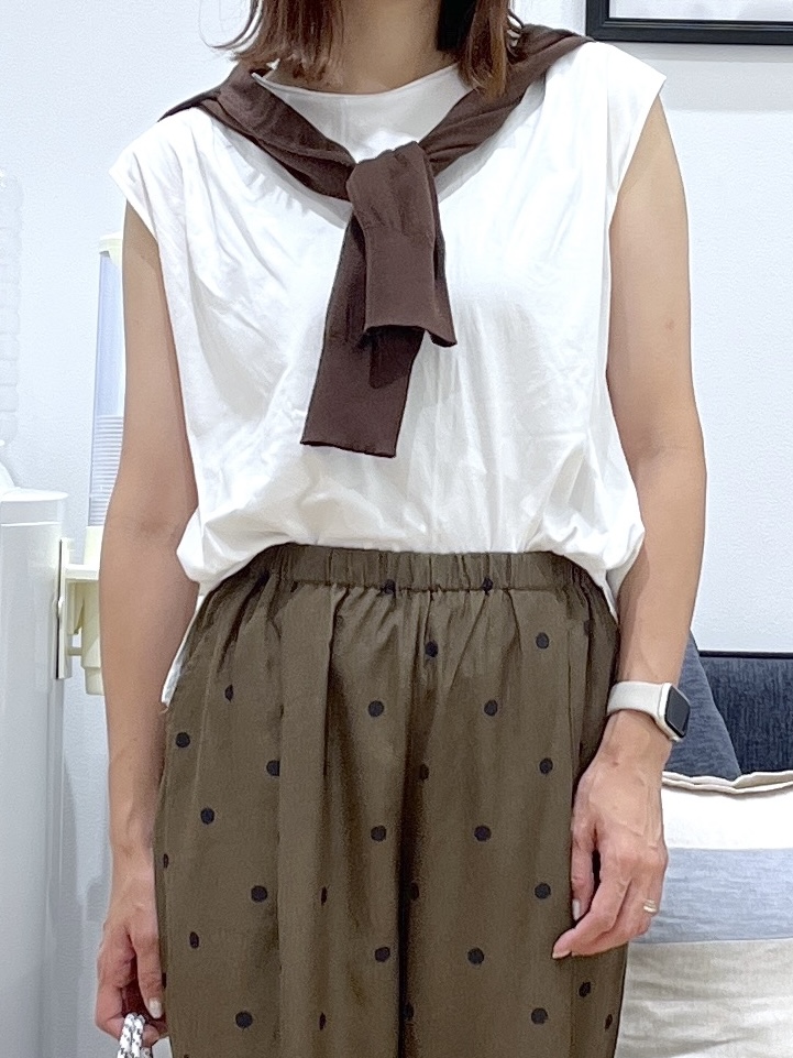 canaさんの「Dessin｜【セットアップ可】ドットプリント イージーパンツ」を使ったコーディネート