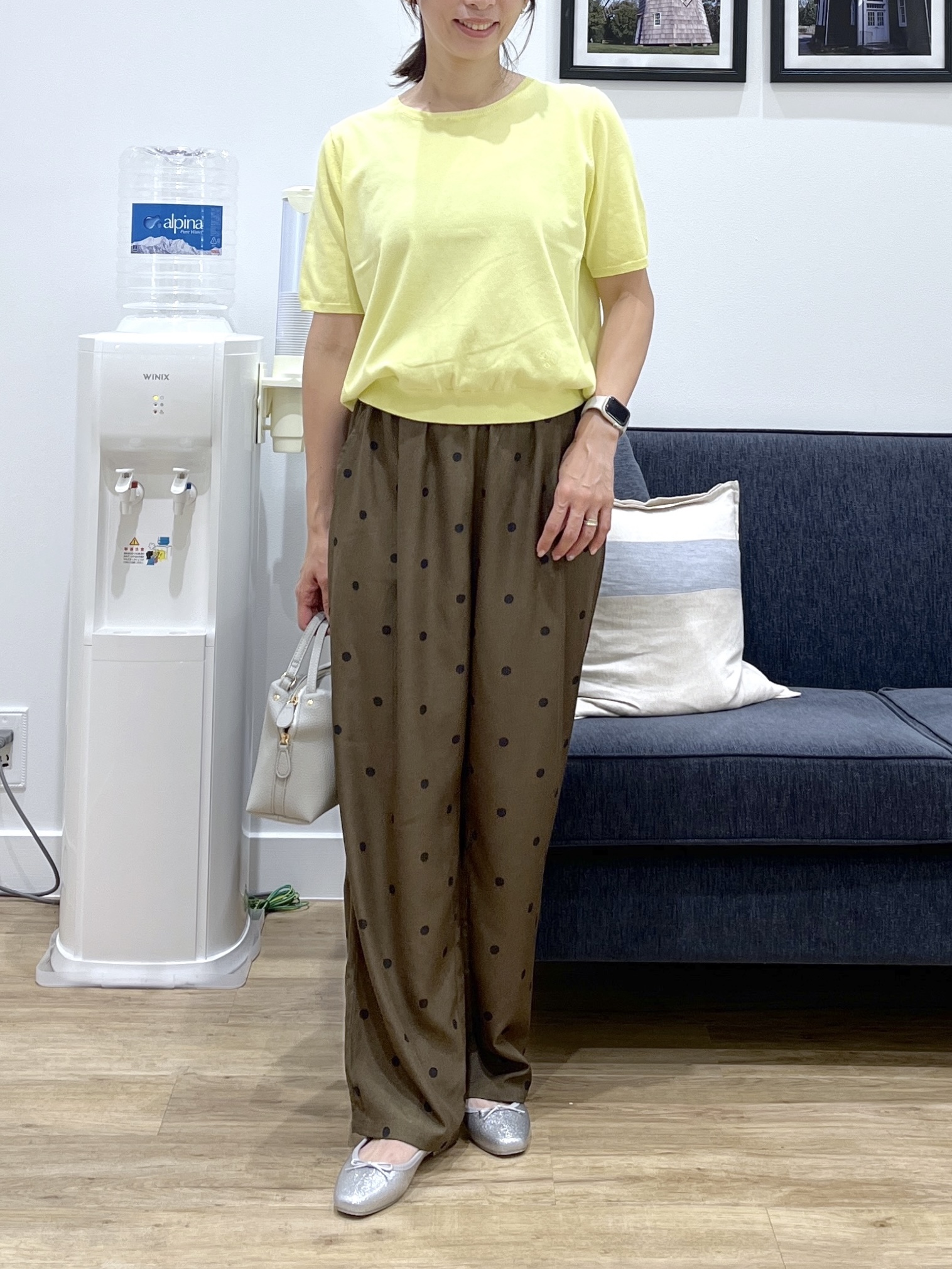 canaさんの「Dessin｜【セットアップ可】ドットプリント イージーパンツ」を使ったコーディネート