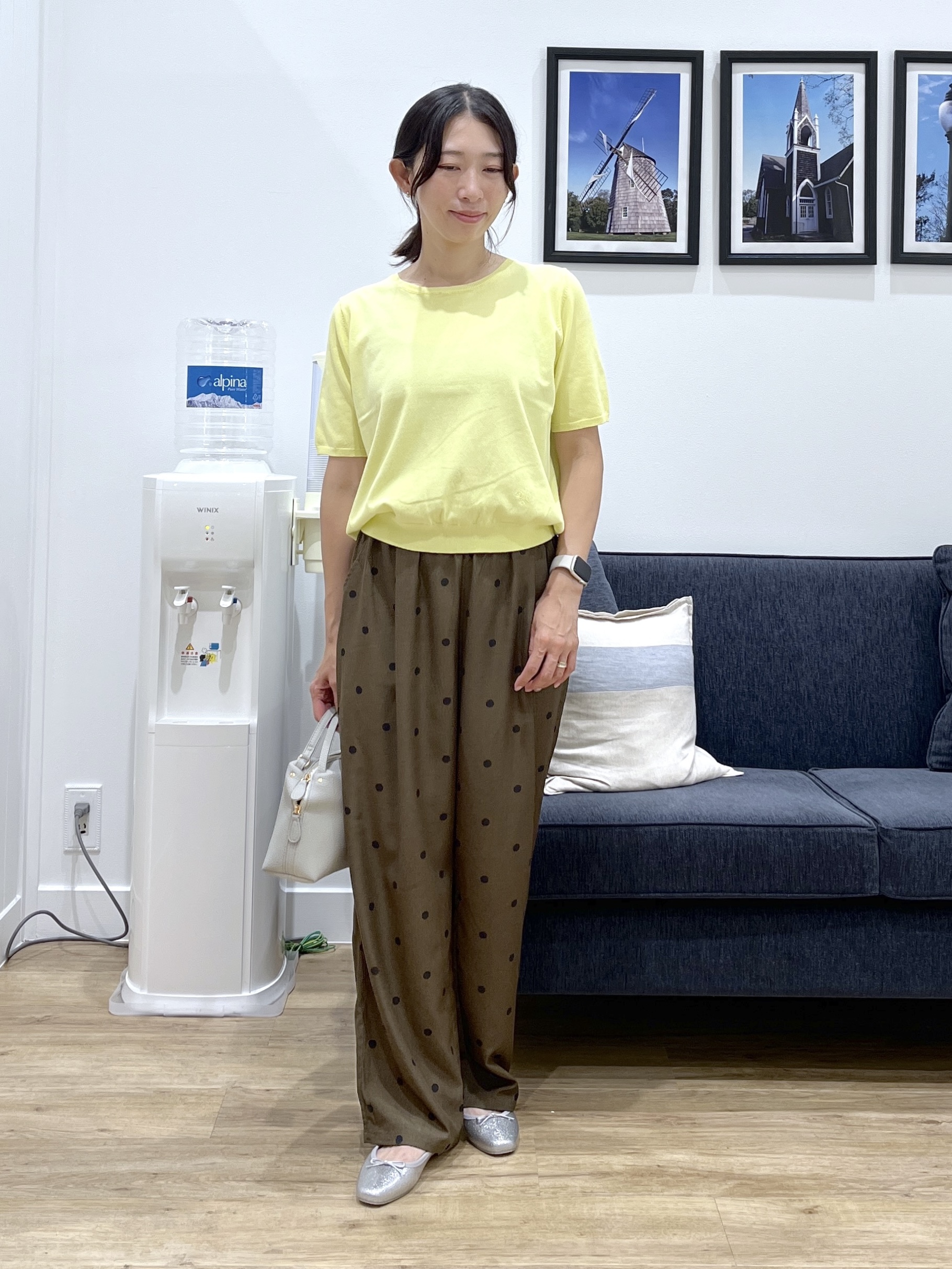 canaさんの「Dessin｜【セットアップ可】ドットプリント イージーパンツ」を使ったコーディネート