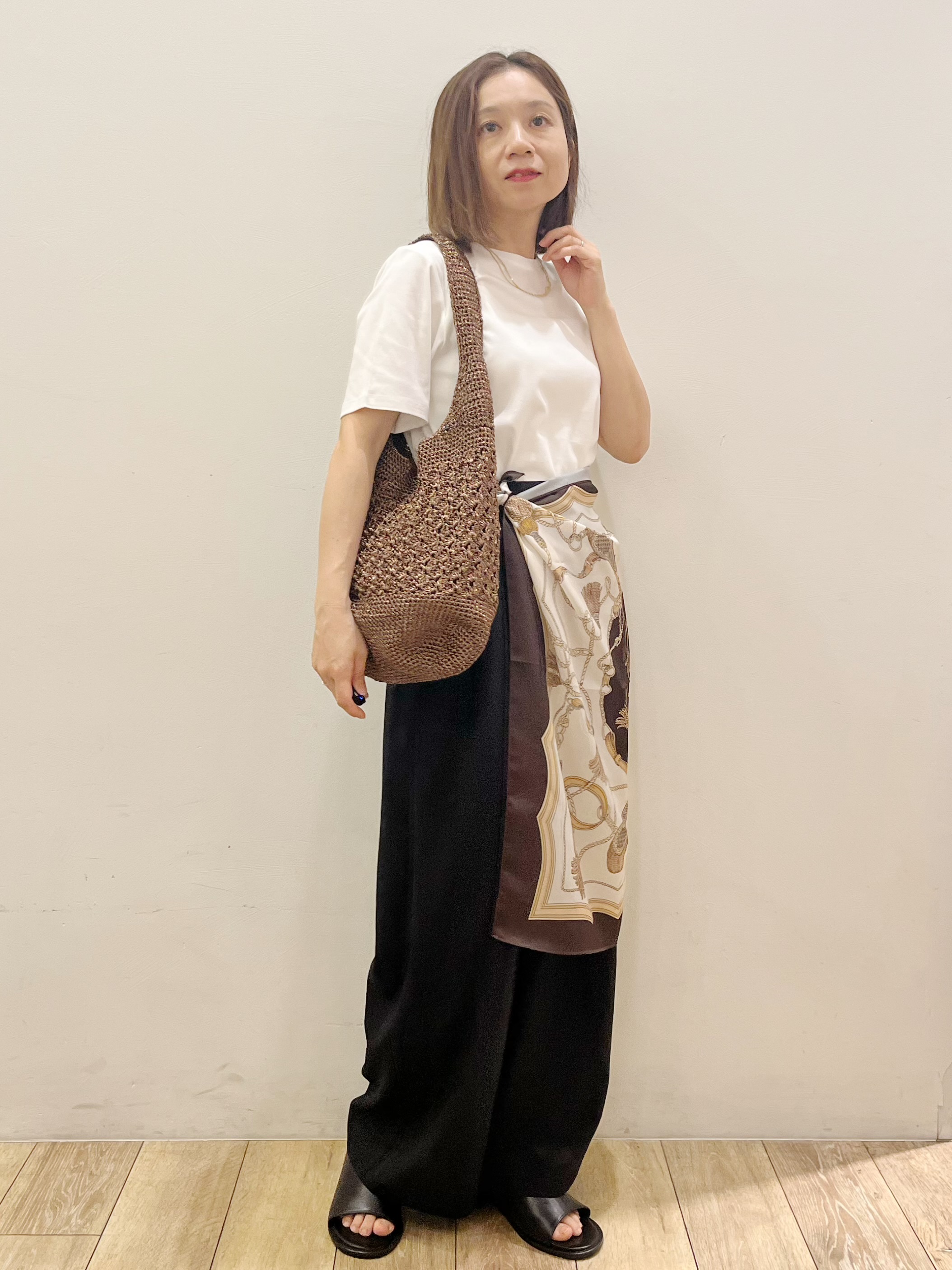 kcさんの「OPAQUE.CLIP｜ベーシックTシャツ／オーガニックコットン混【洗濯機OK】」を使ったコーディネート